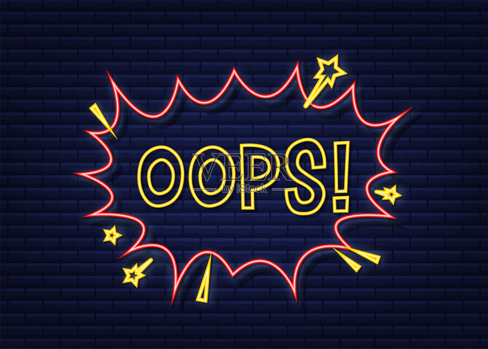 带有文字的漫画语音气泡霓虹灯图标矢量素材插画图片素材