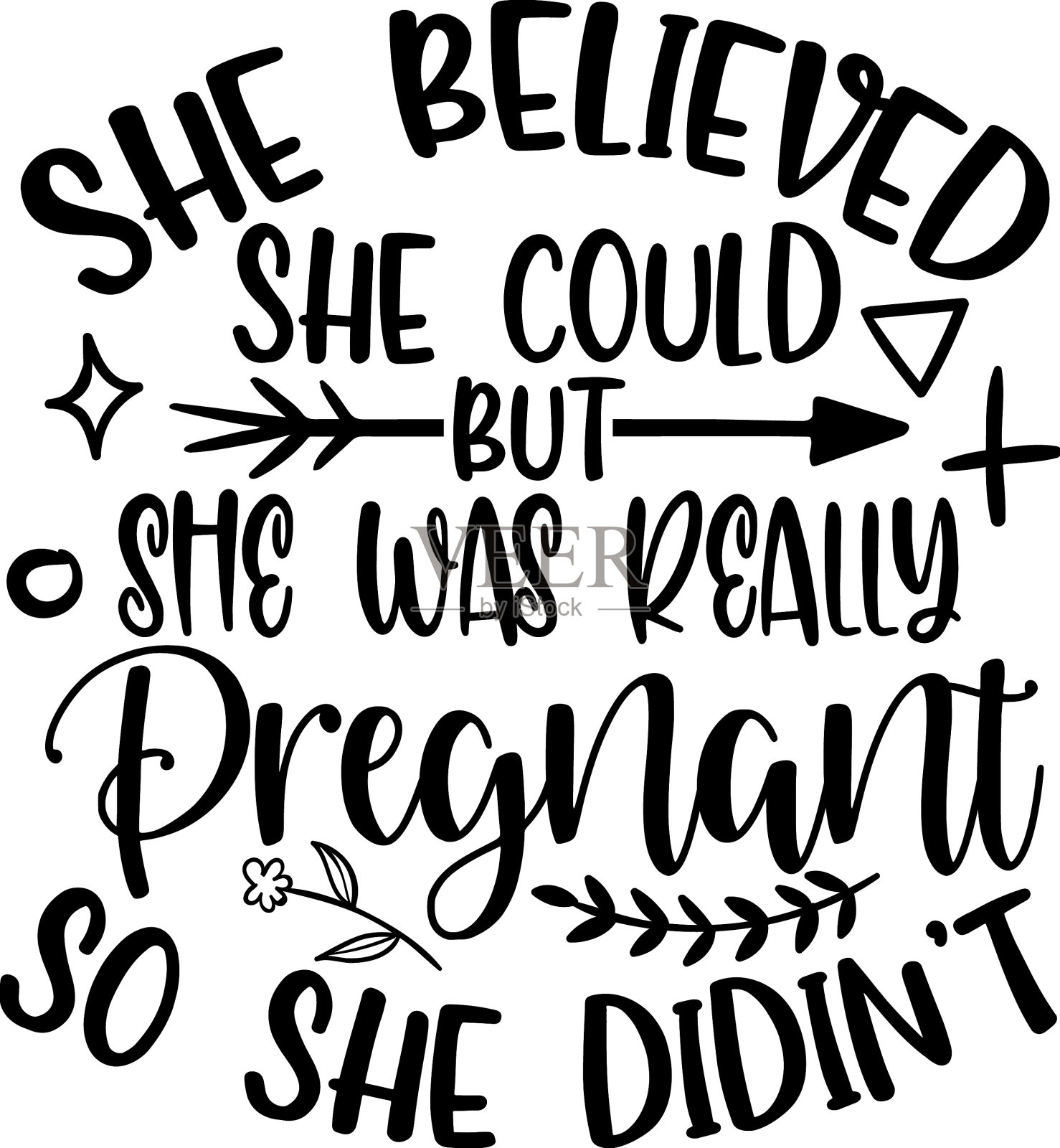 她相信自己可以，但她真的怀孕了插画图片素材