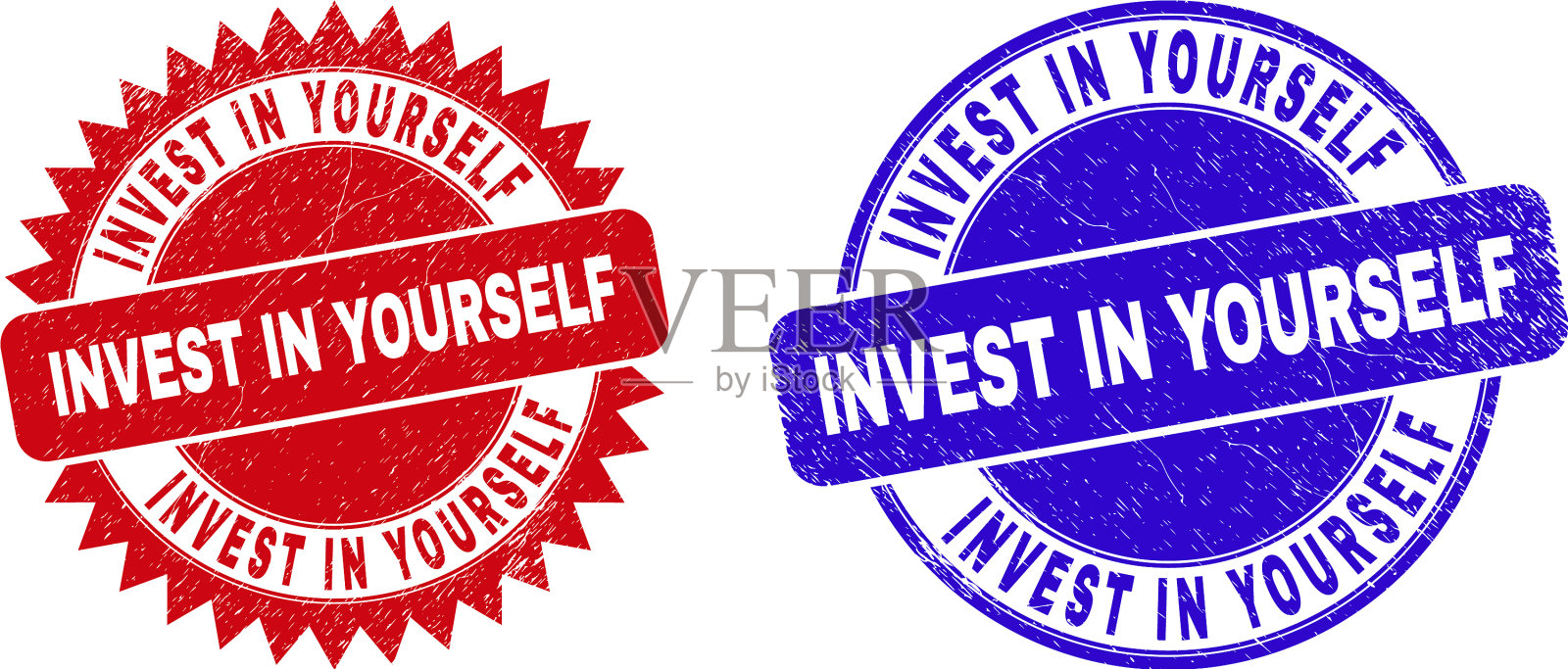 购买圆形和玫瑰形印章插画图片素材