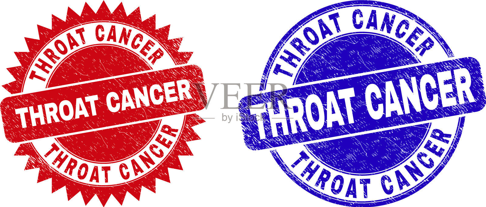 喉癌圆形和玫瑰形邮票设计元素图片