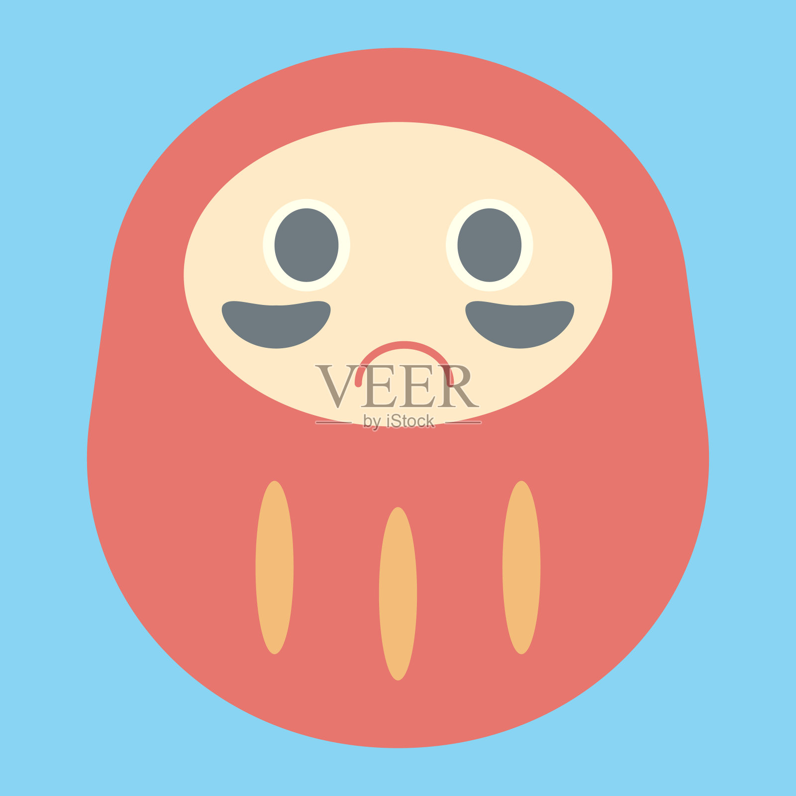 简单和可爱的插图达摩设计元素图片