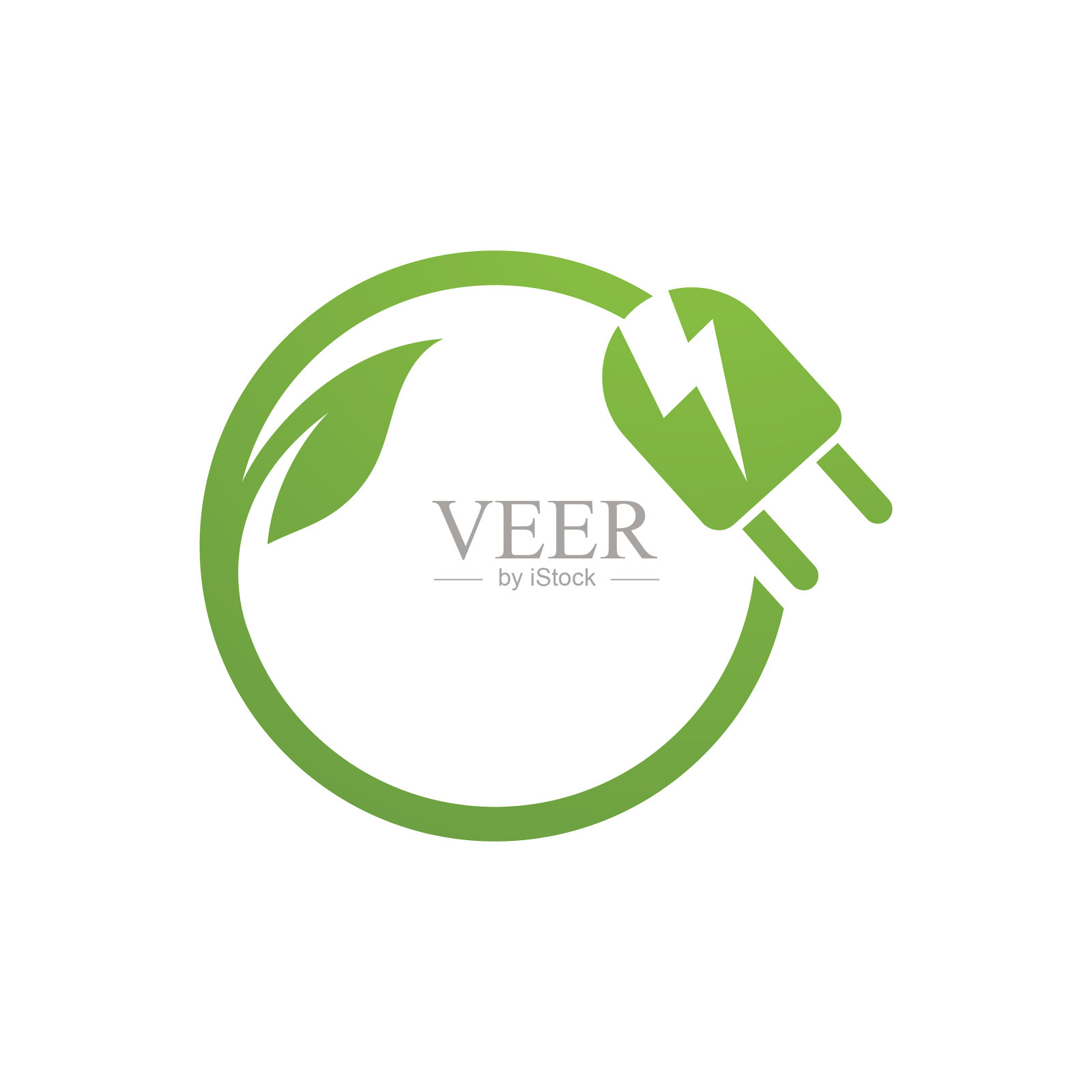 标志绿色树叶生态图标素材