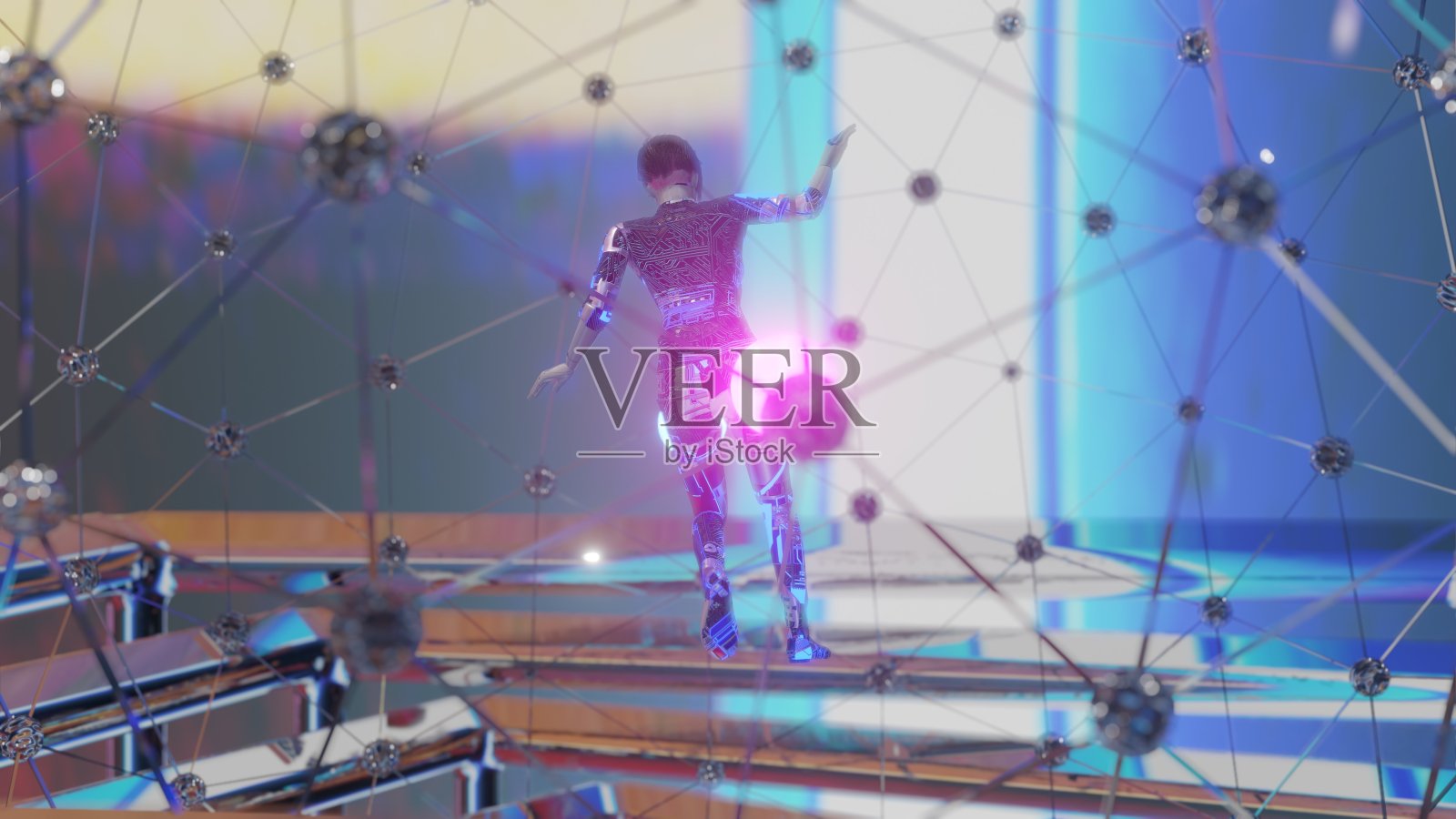 人工智能女性脸现代运动图形机器人人形密码艺术照片摄影图片