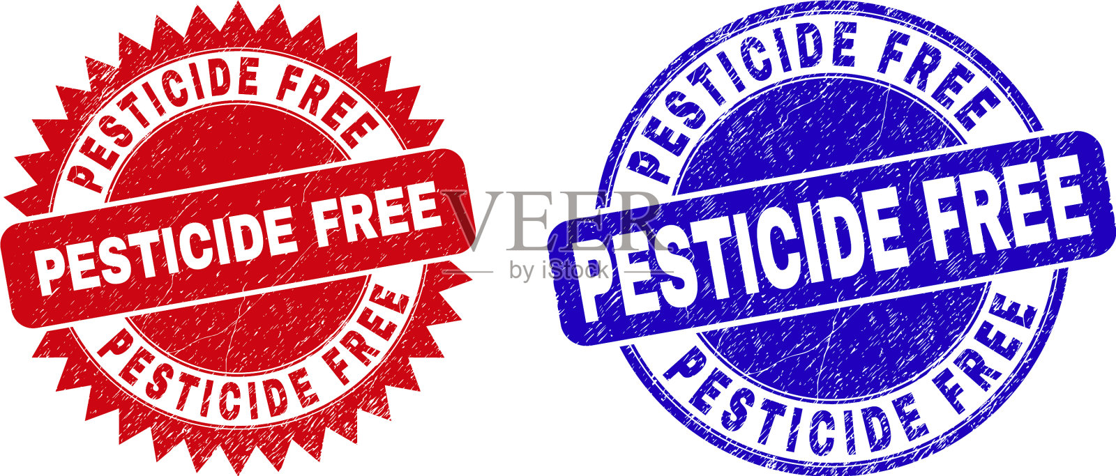 无除害剂圆形及玫瑰形邮票插画图片素材