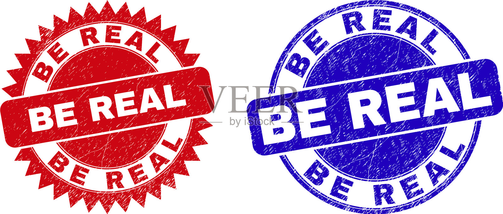 是真正的圆形和玫瑰形邮票腐蚀插画图片素材