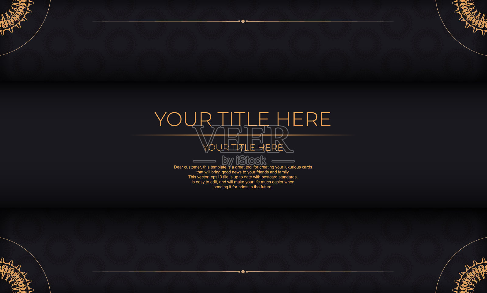 邀请卡设计与复古装饰插画图片素材