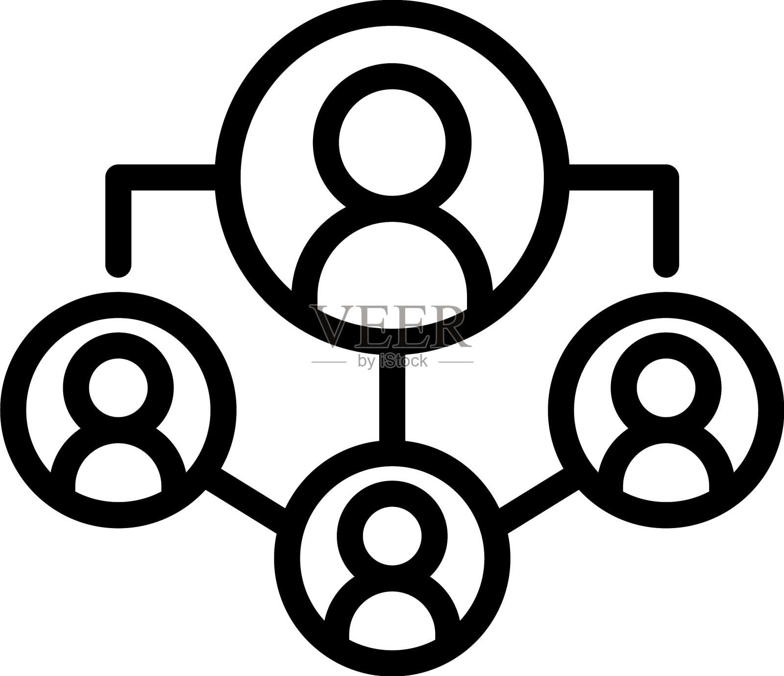 办公室团队协作图标勾勒业务图标素材