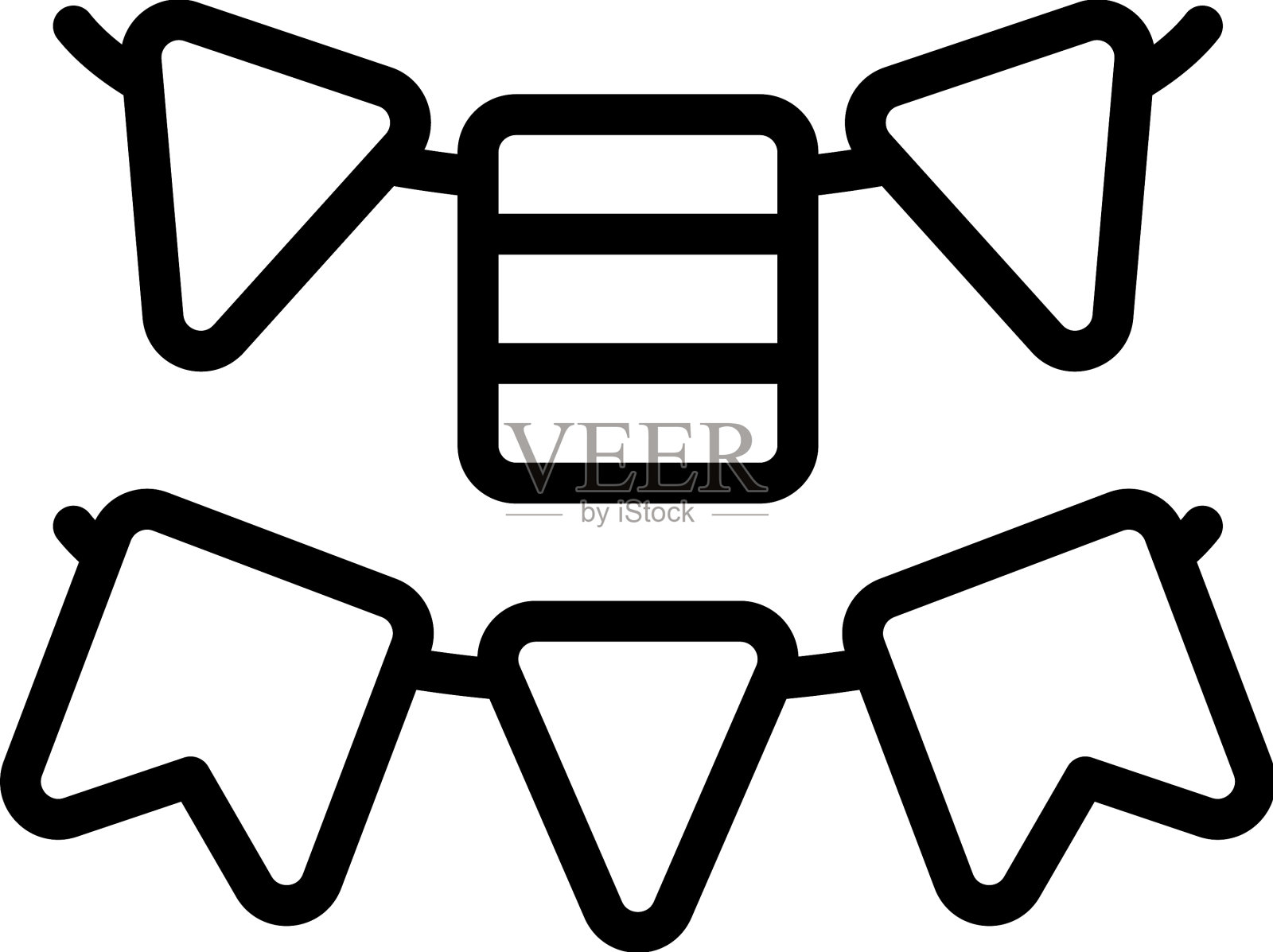 节日旗帜图标轮廓派对博览会插画图片素材