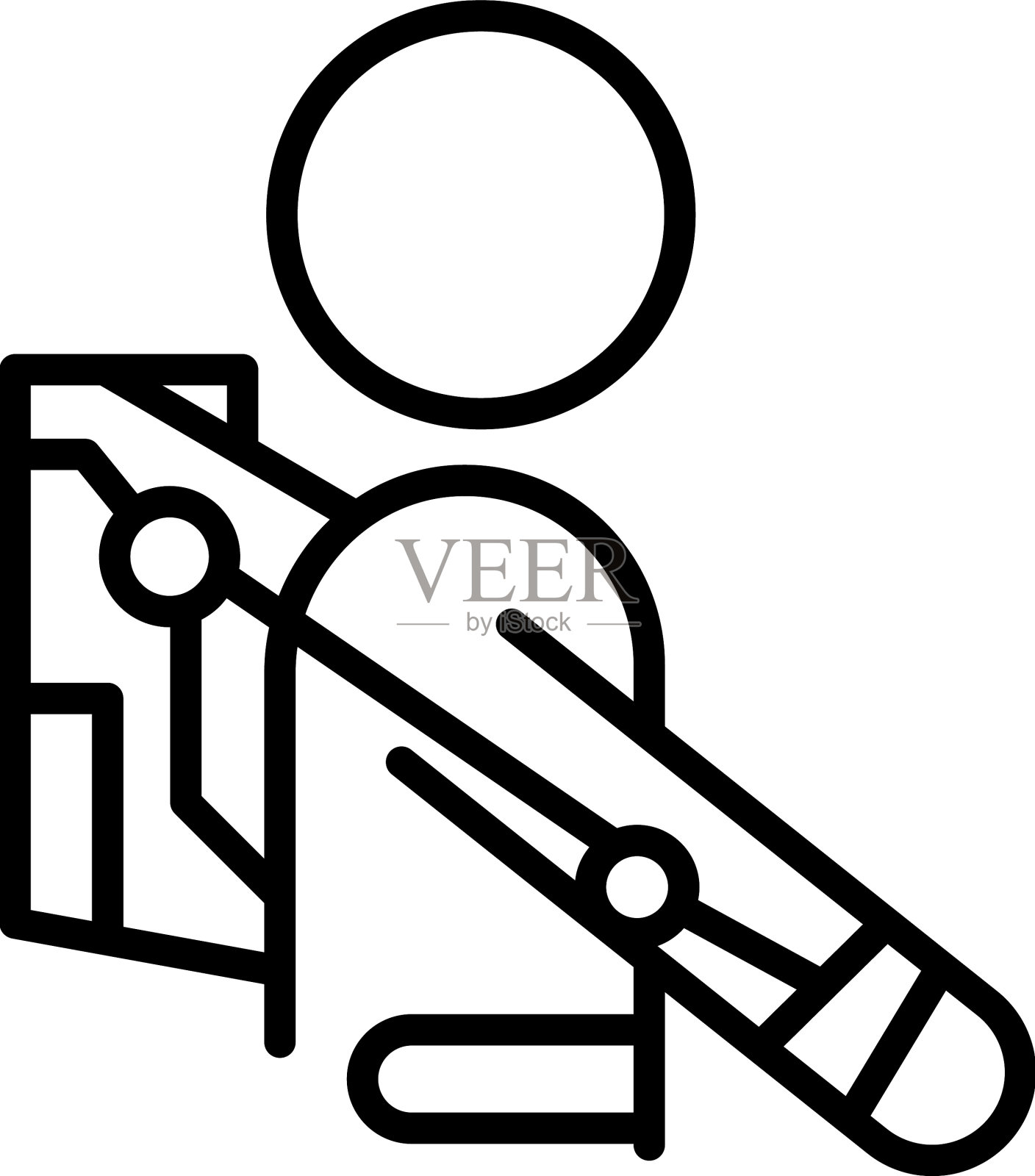 身体科技图标轮廓外骨骼套装插画图片素材