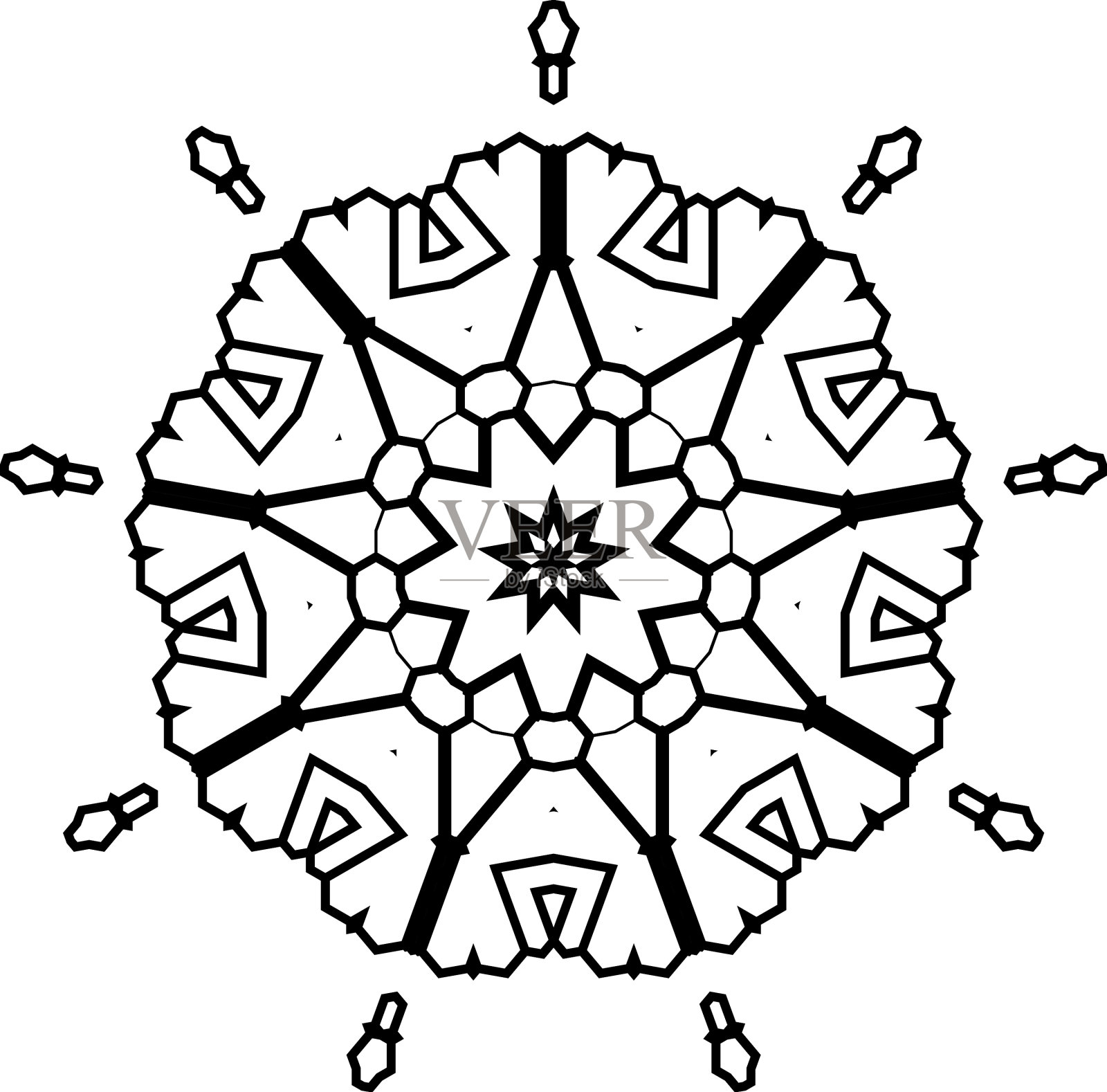 圆形元素的着色书插画图片素材