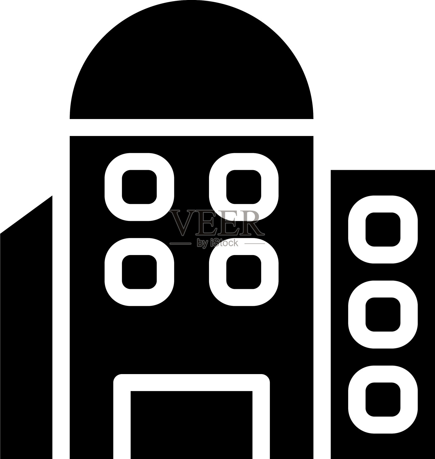 和标志建筑坚实的风格图标完美插画图片素材