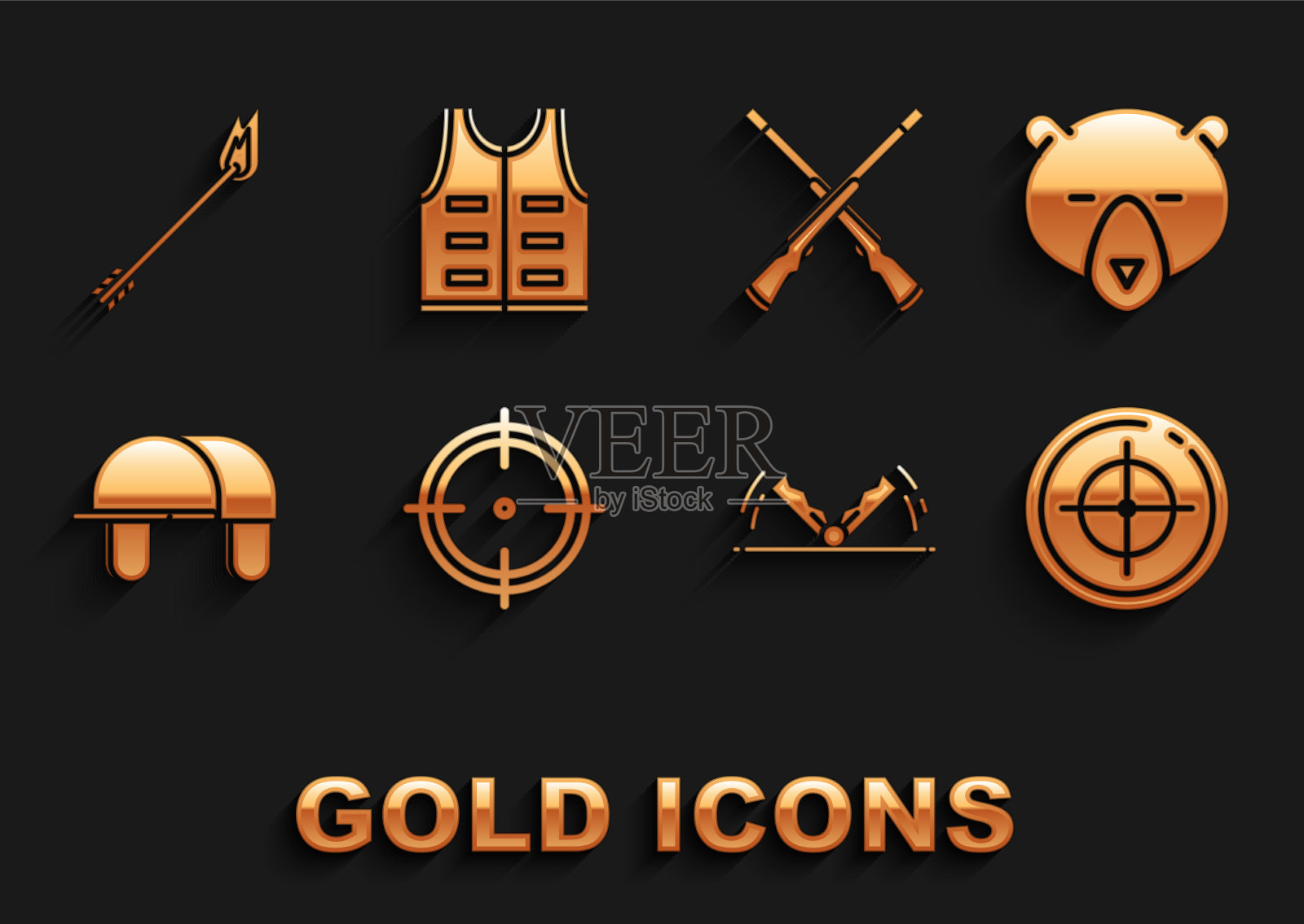 为熊射击比赛设置目标运动图标素材