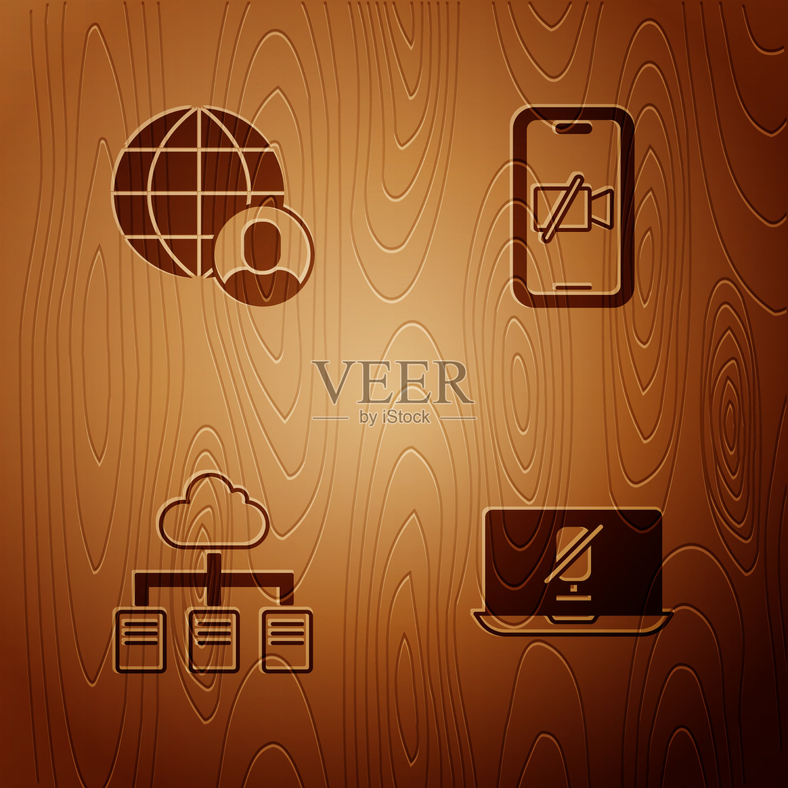 设置静音麦克风膝上自由职业者在线图标素材