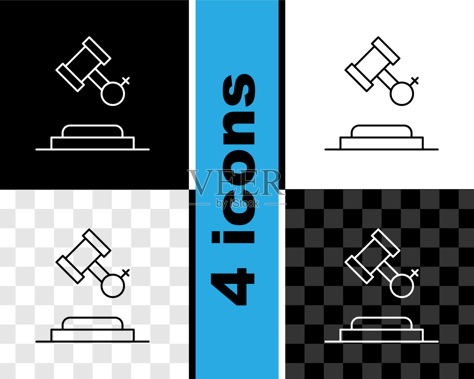 设线女性权利icon孤立于黑色和图标素材