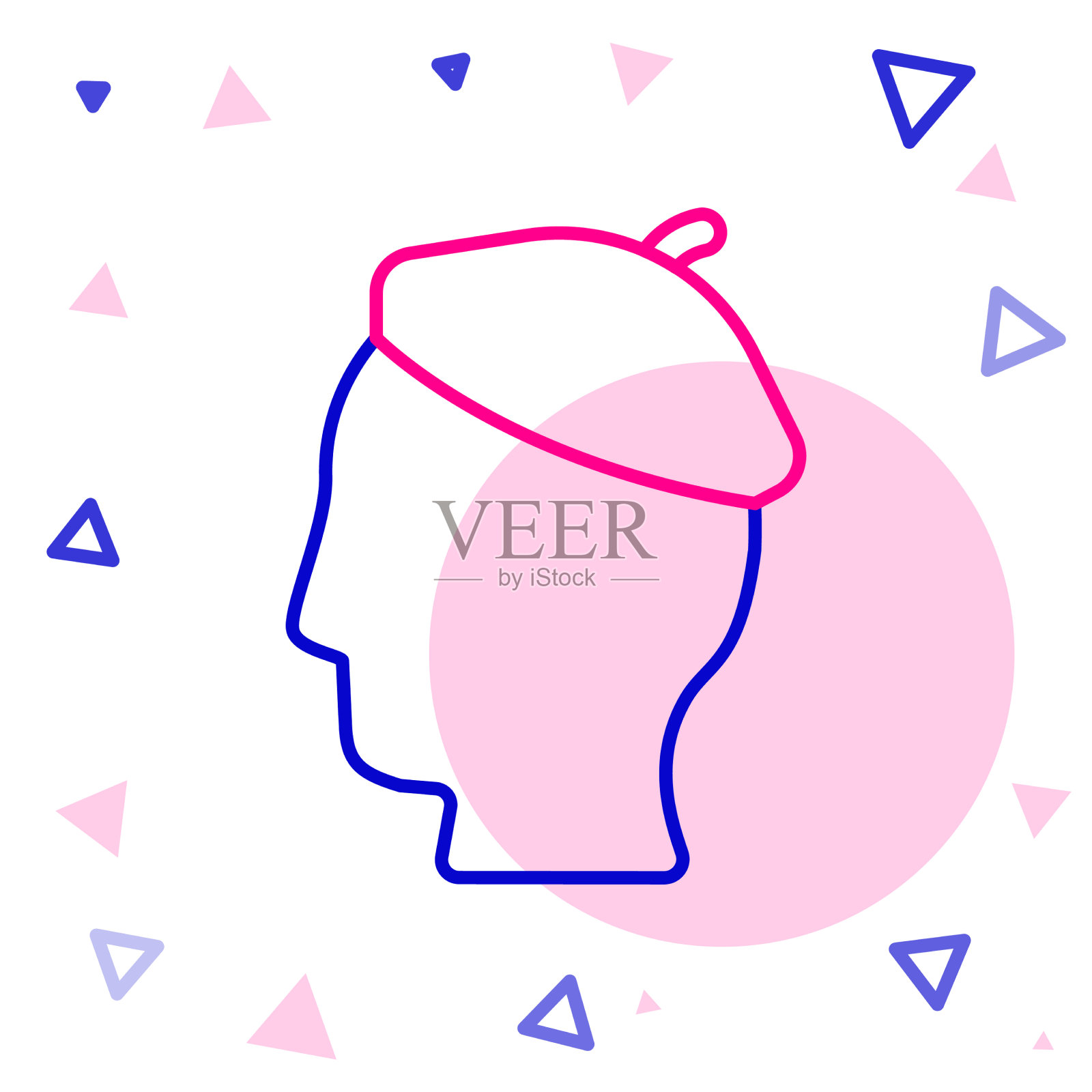 线法国人图标孤立的白色背景插画图片素材