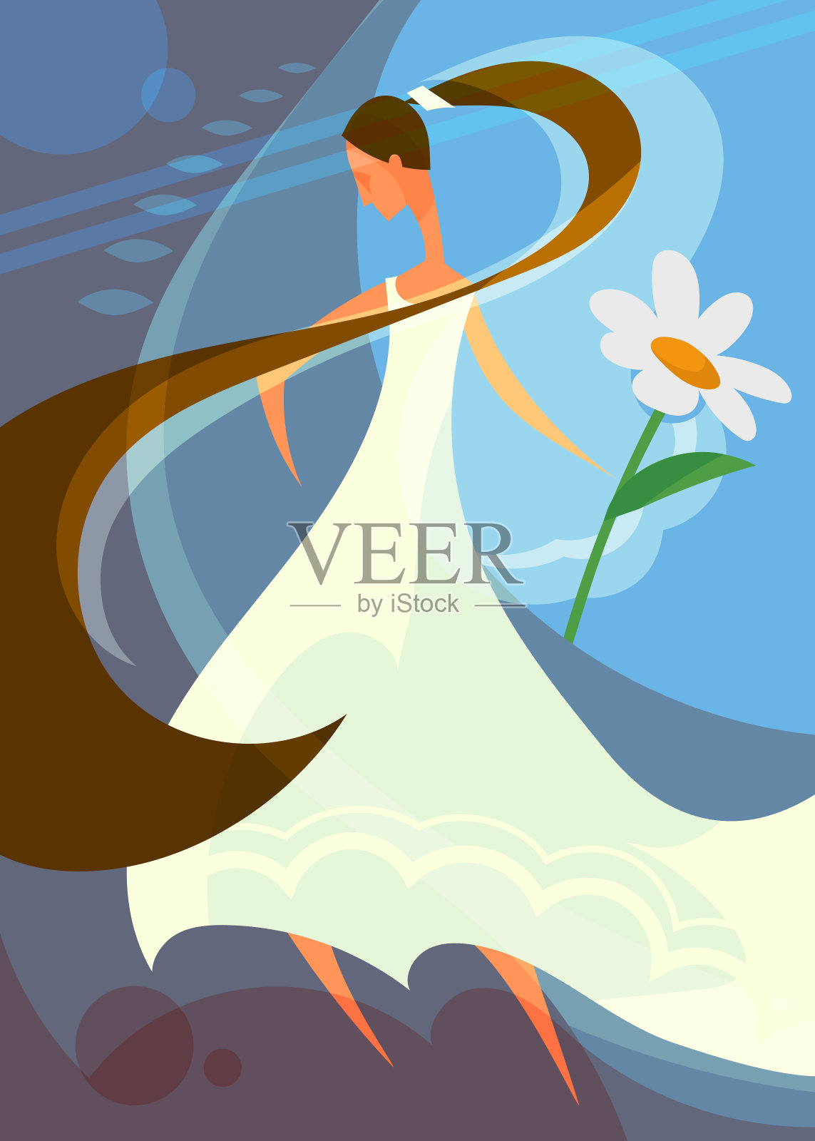 新娘捧花的婚礼海报。插画图片素材