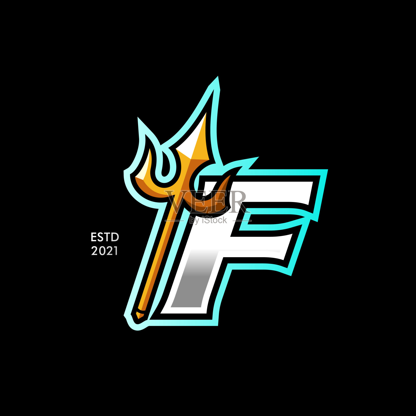 初始金三叉戟F插画图片素材