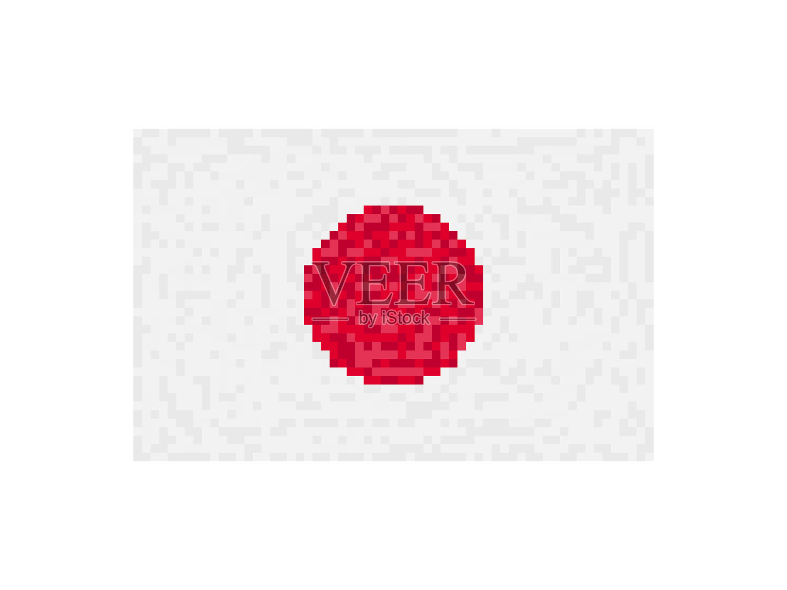 日本国旗像素艺术8位日本国旗标志插画图片素材