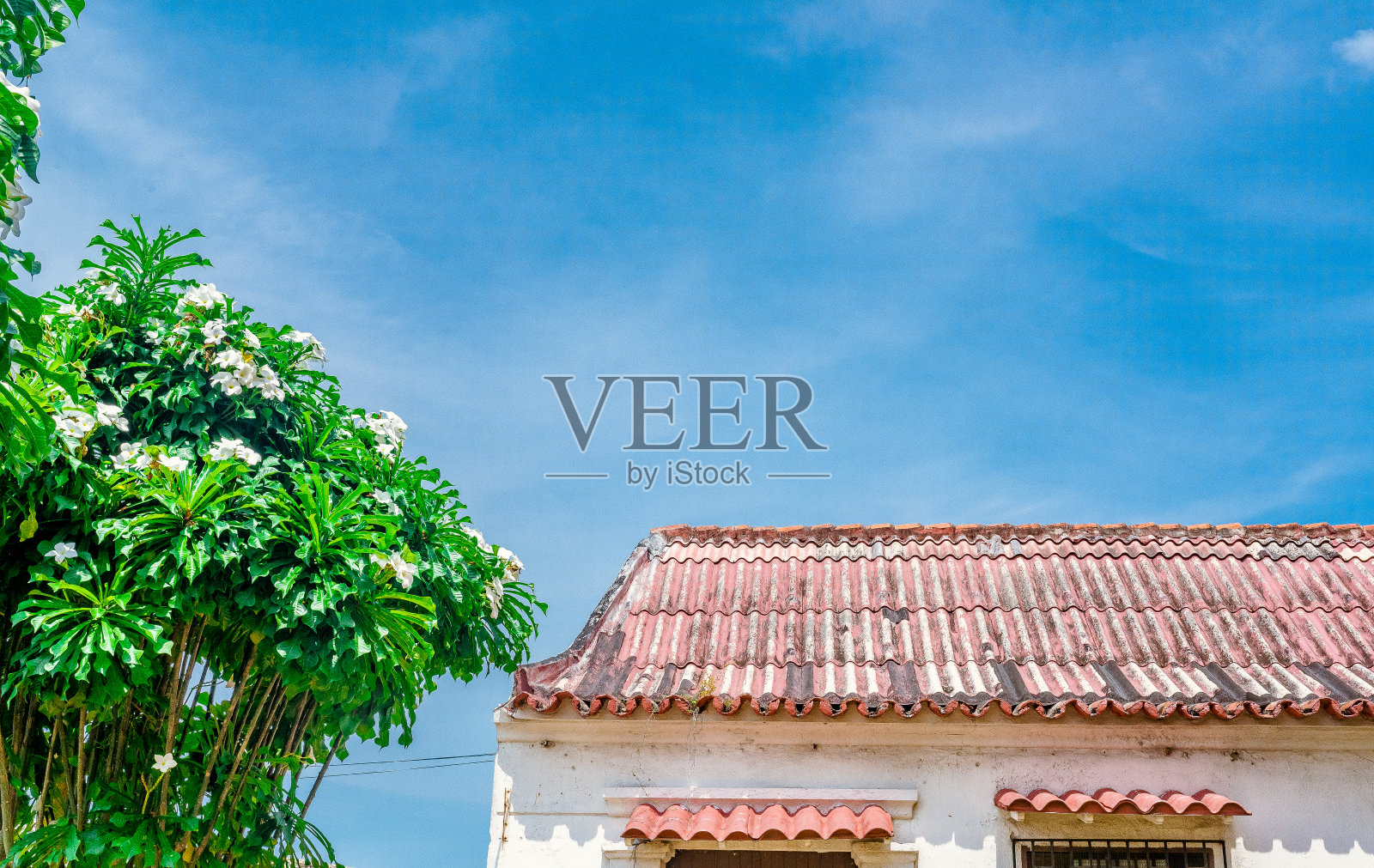 建筑细部殖民建筑粘土瓦屋顶照片摄影图片