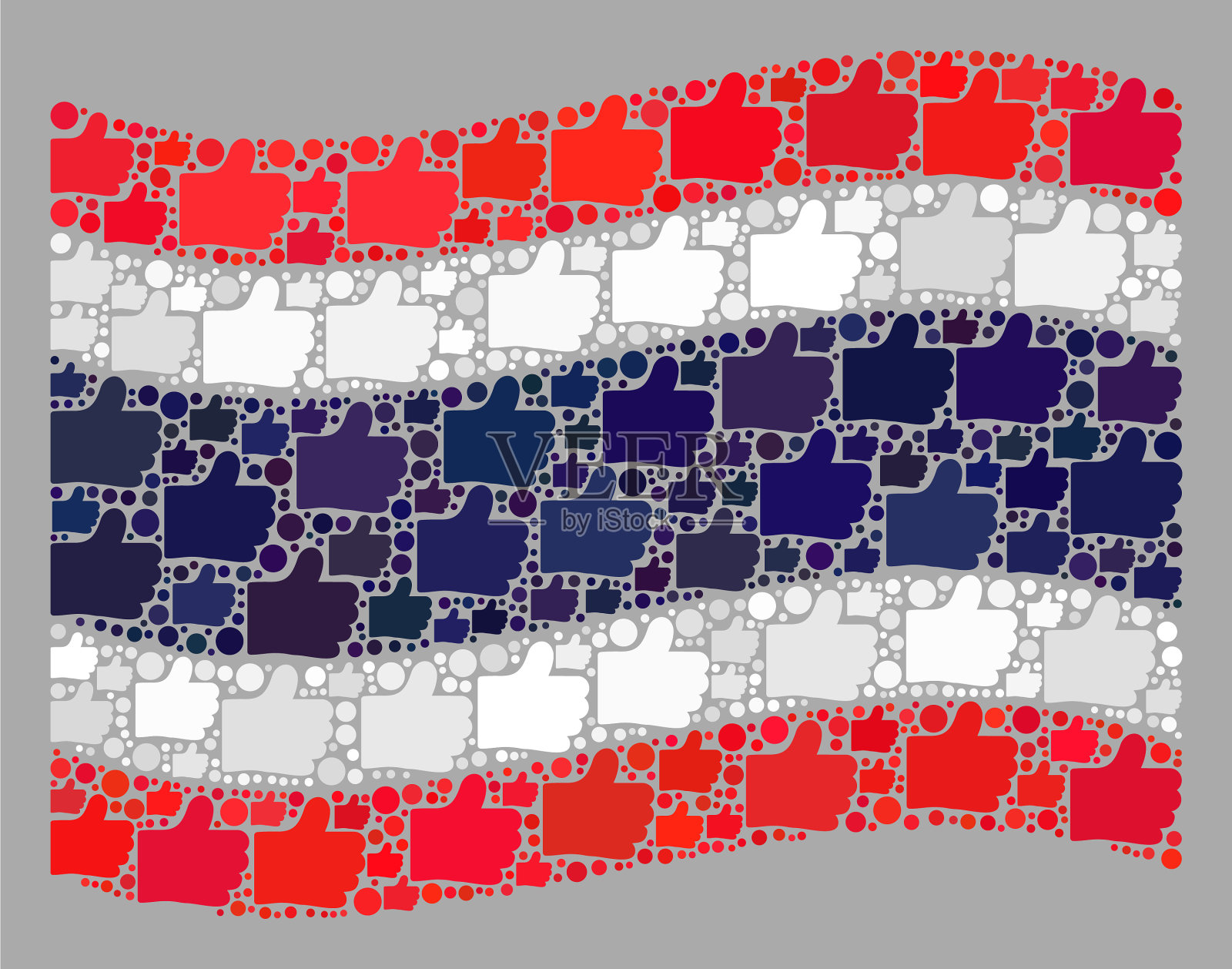 挥动选择泰国国旗-马赛克与喜欢插画图片素材