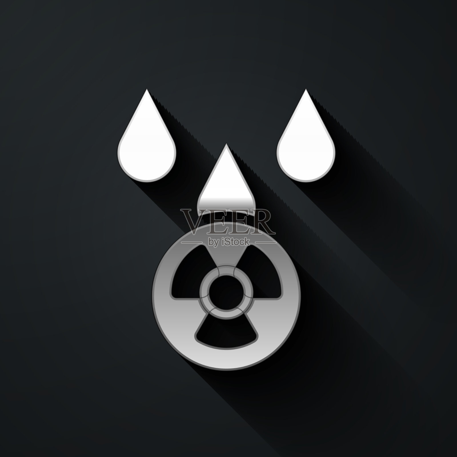 银酸雨和放射性云图标插画图片素材