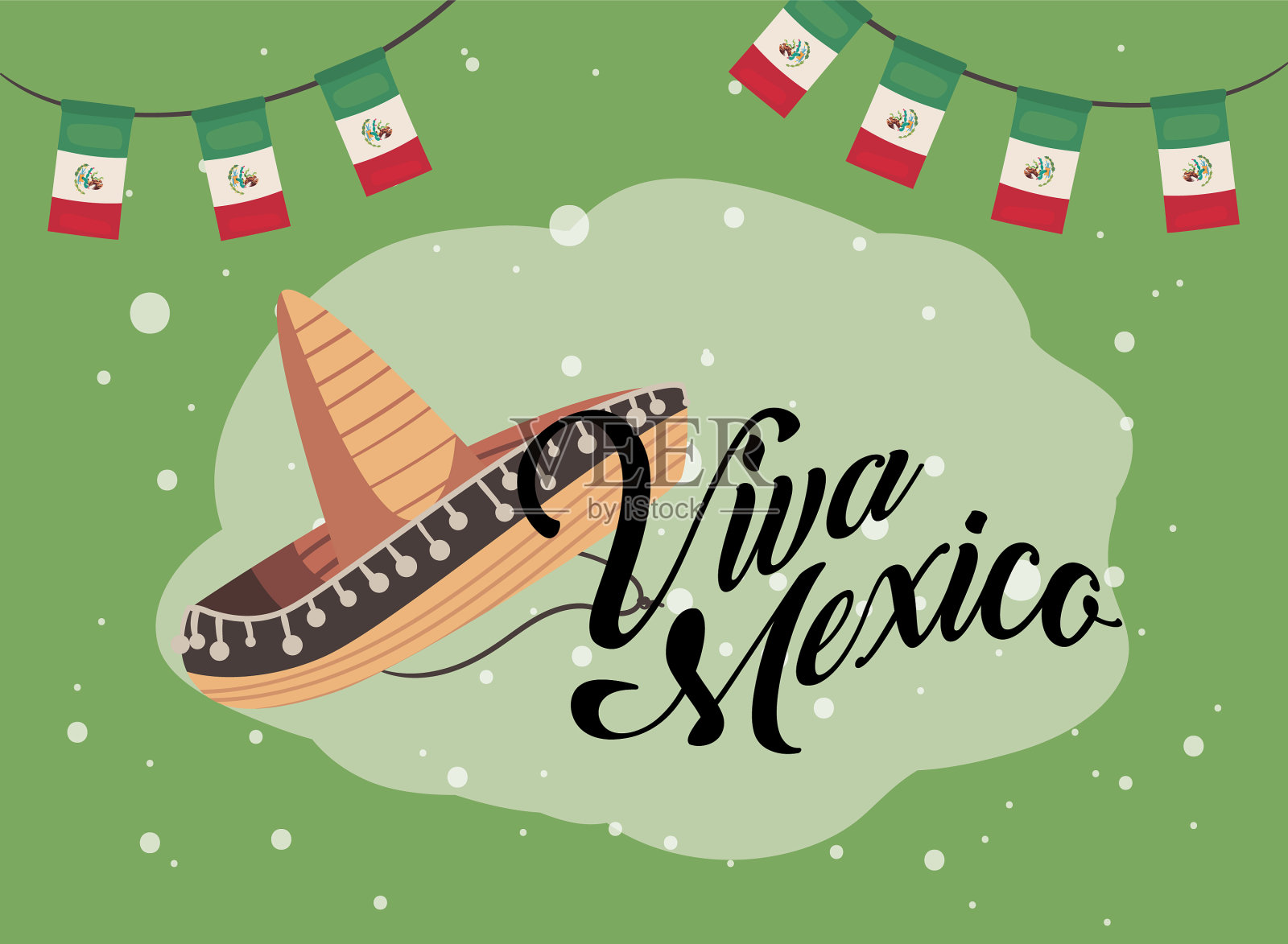 墨西哥万岁的旗帜插画图片素材