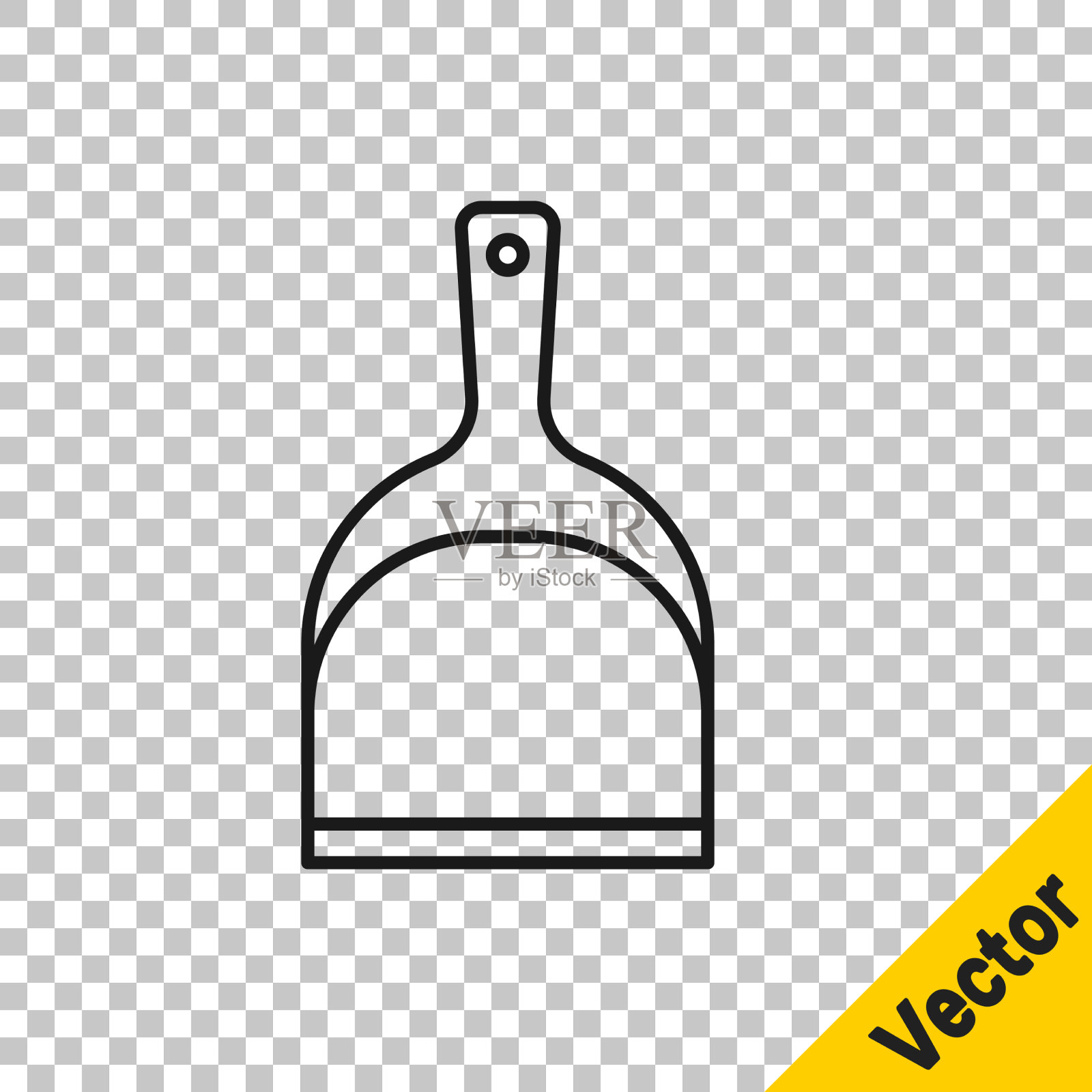 黑线畚箕图标隔离上透明插画图片素材