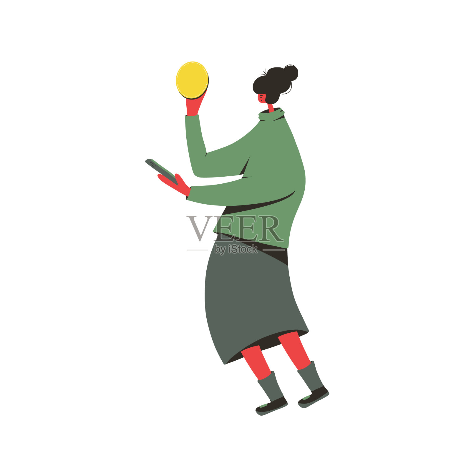 投资公司债券。股票市场的形象。插画图片素材