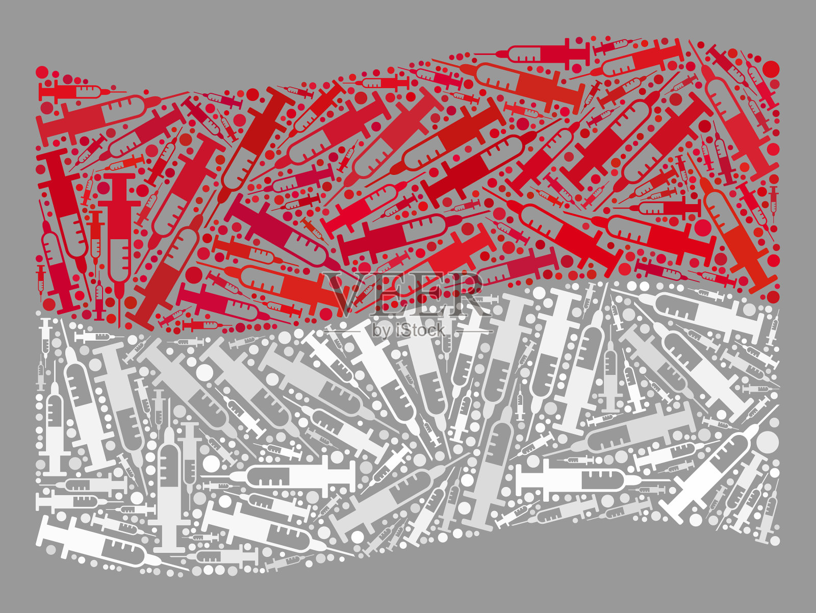 挥舞毒品印尼国旗-针的拼贴插画图片素材