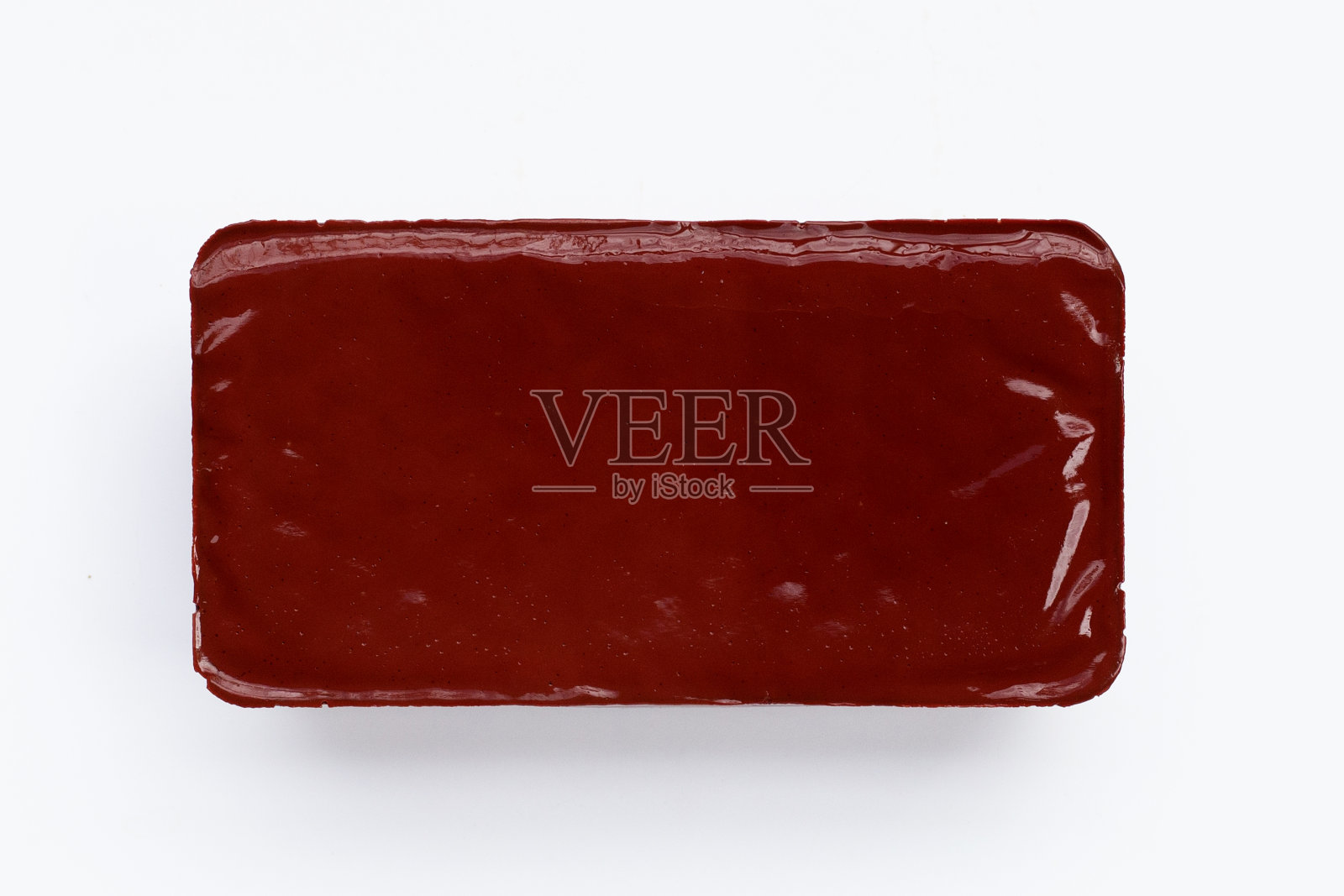 白底的猪血布丁。照片摄影图片