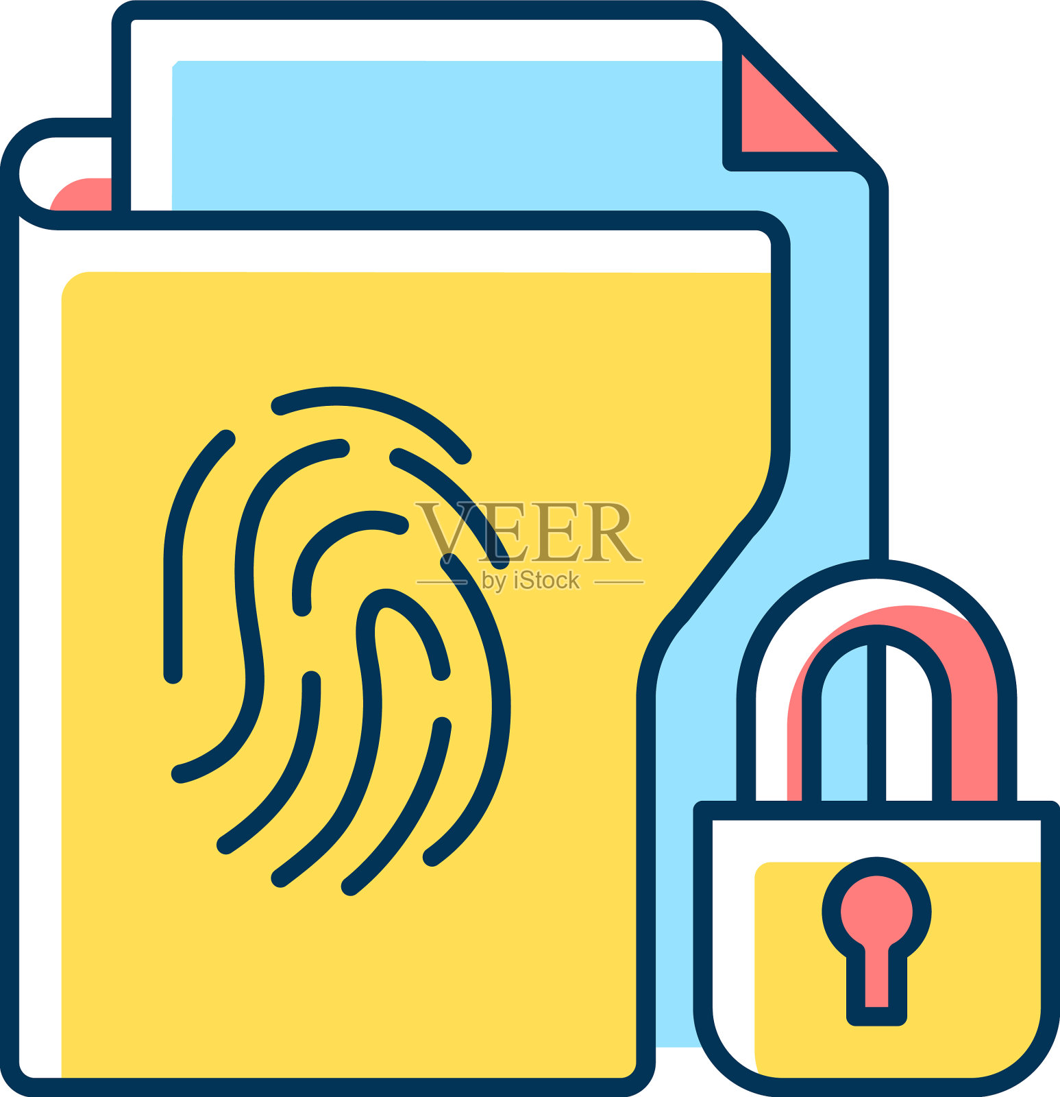 敏感信息保护RGB彩色图标设计元素图片