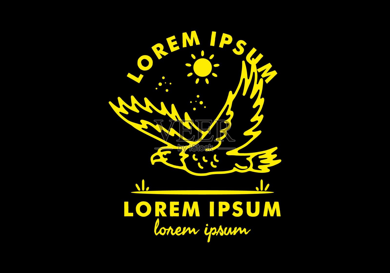 飞鹰设计的线条艺术插画插画图片素材