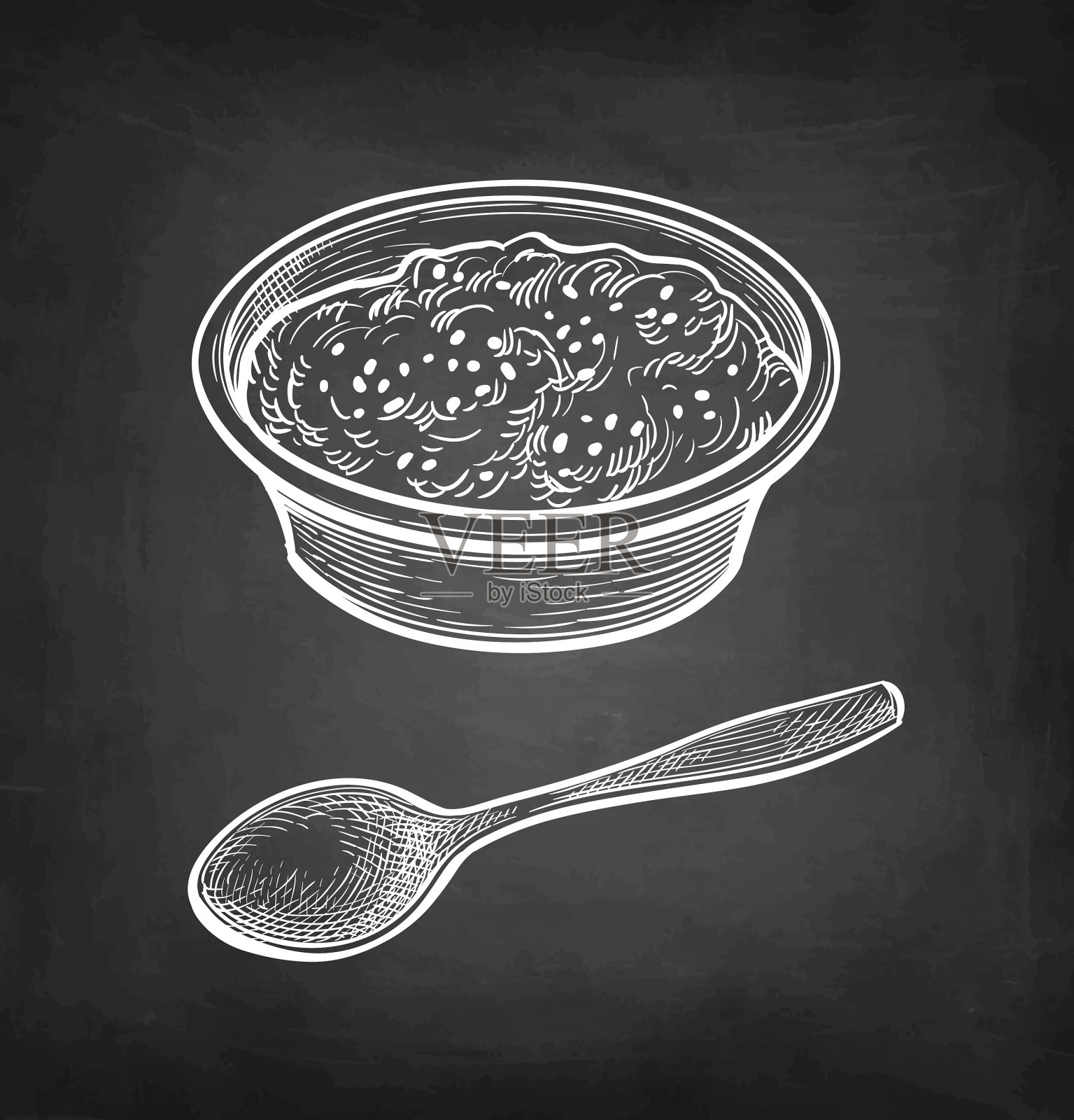 索泽和果酱的粉笔素描插画图片素材