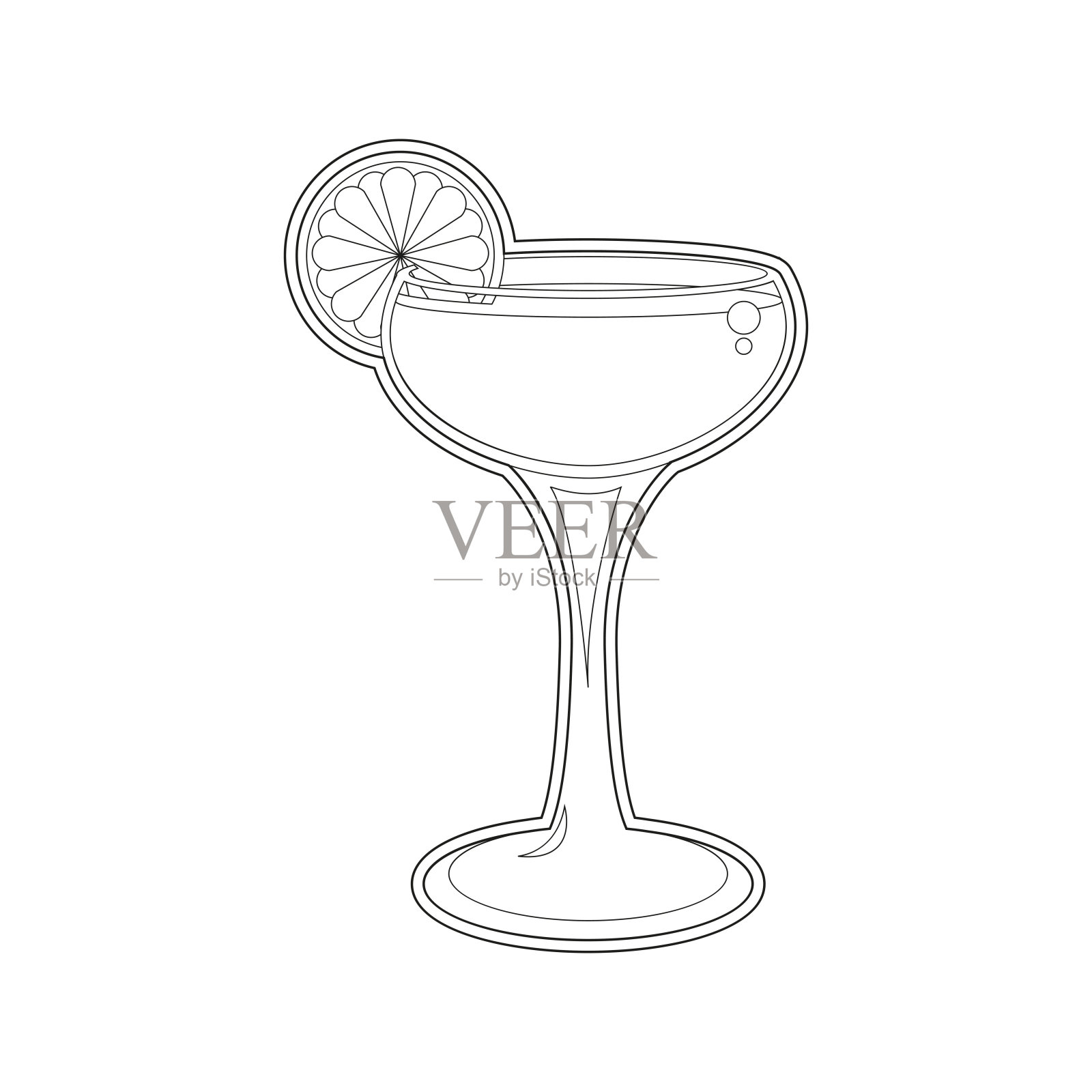 热带鸡尾酒配一片橙子设计元素图片