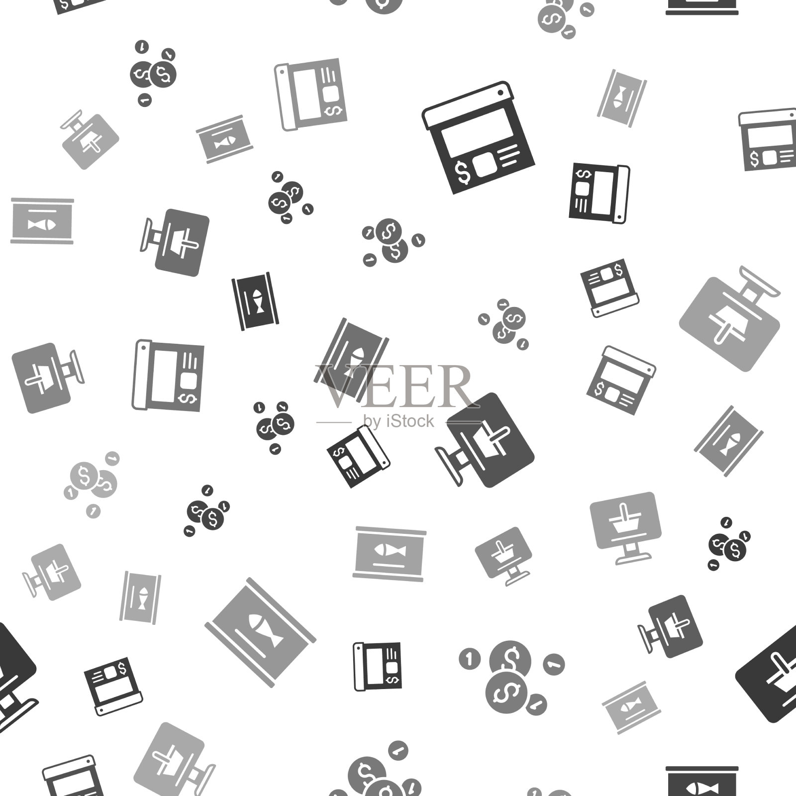 设置在线订购和投递硬币钱图标素材