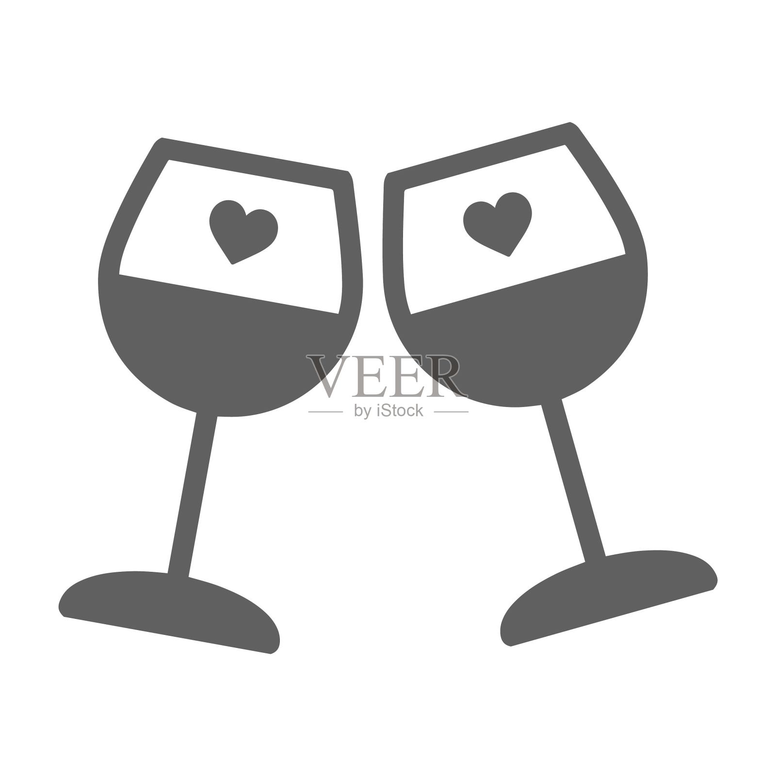 情人节，酒，情侣，酒偶像插画图片素材