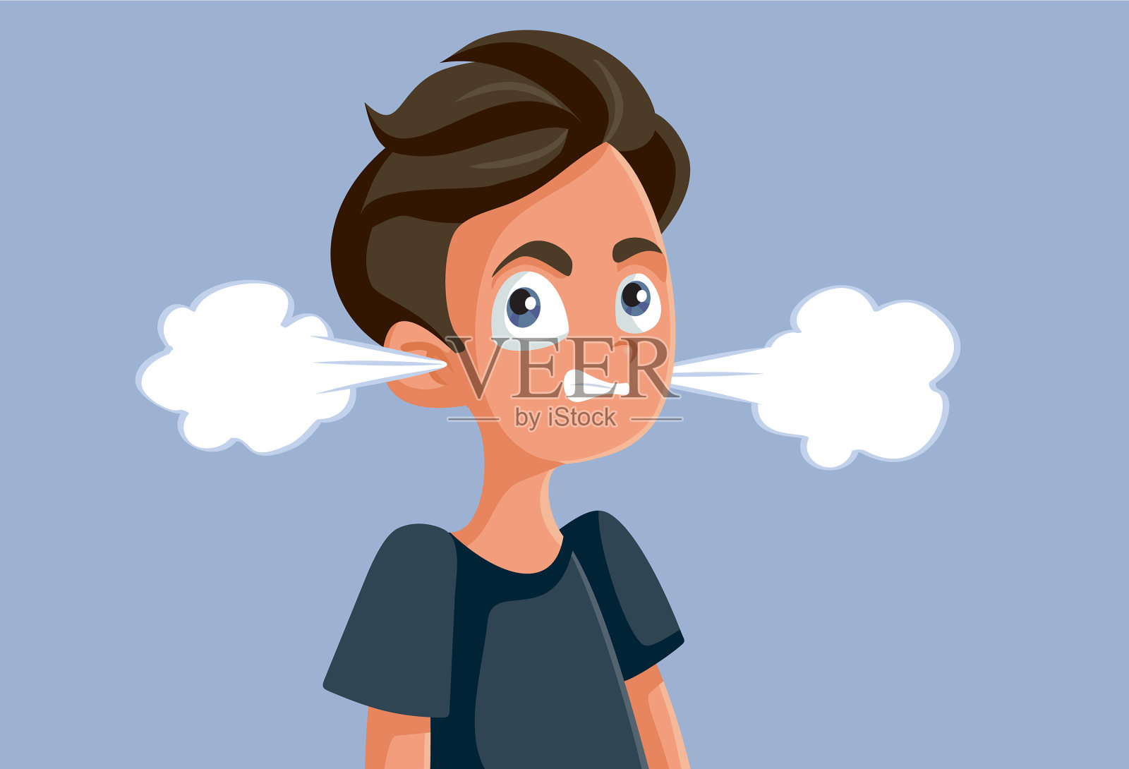 愤怒少年漫画插画图片素材