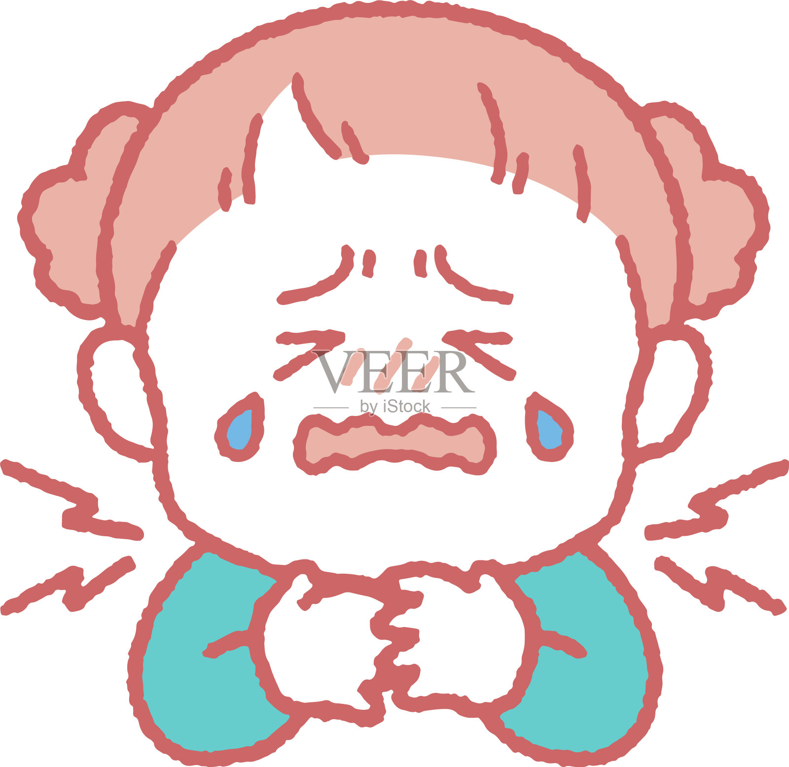 喉咙/脖子痛的女孩的插图设计元素图片