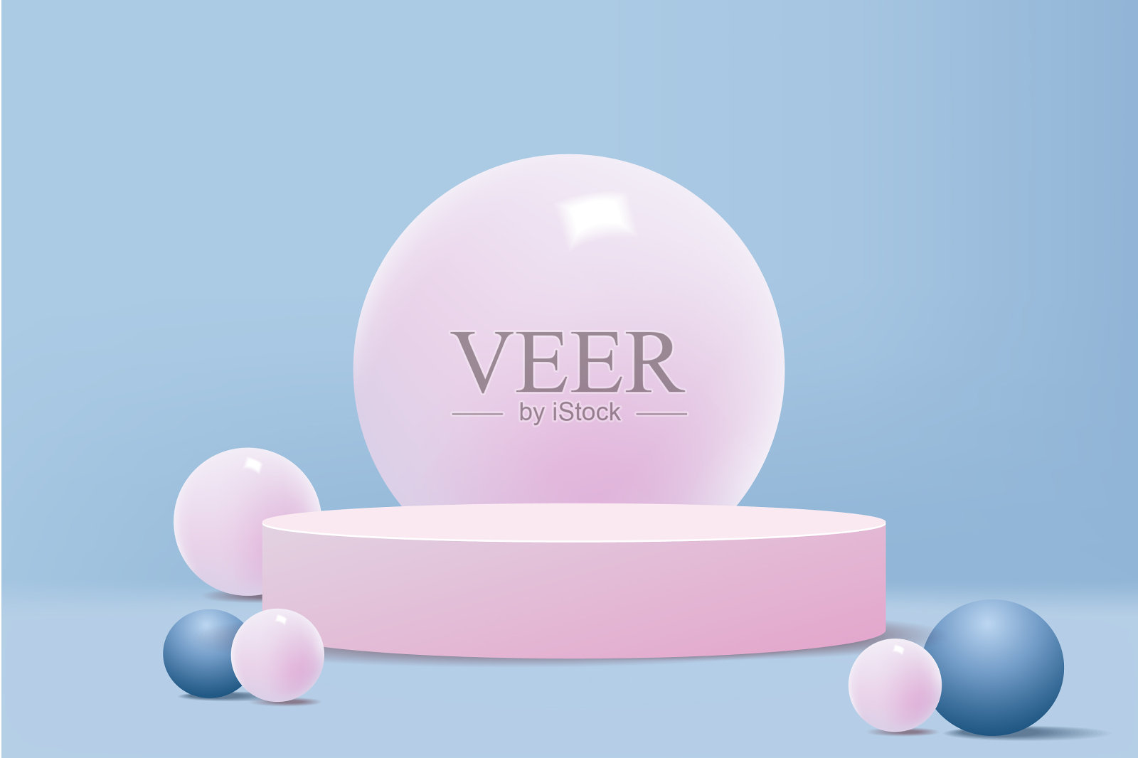 背景化妆品产品介绍3d插画图片素材