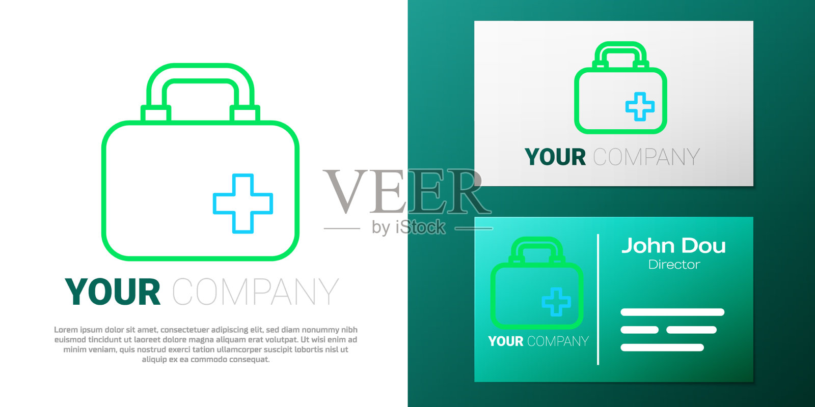 线急救箱图标隔离在白色插画图片素材