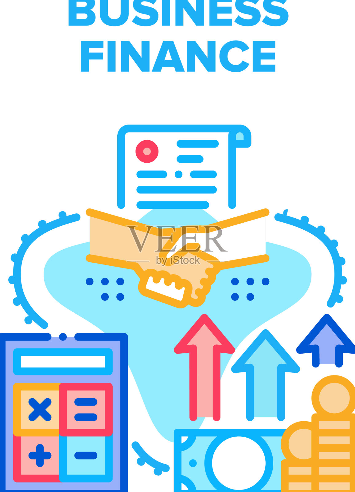 商业金融概念色彩插画图片素材