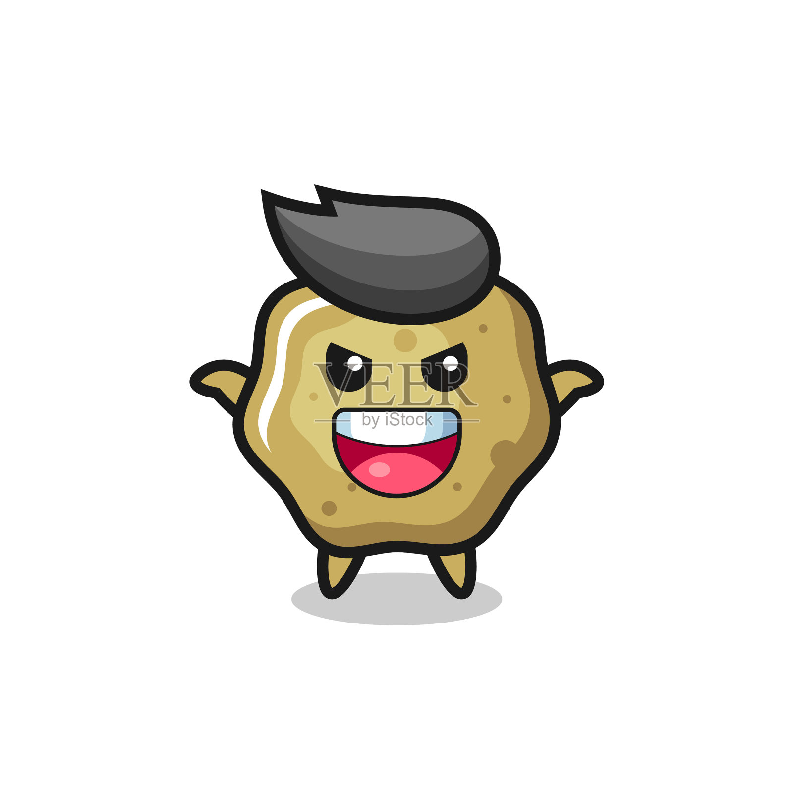 可爱的大便做恐吓手势设计元素图片