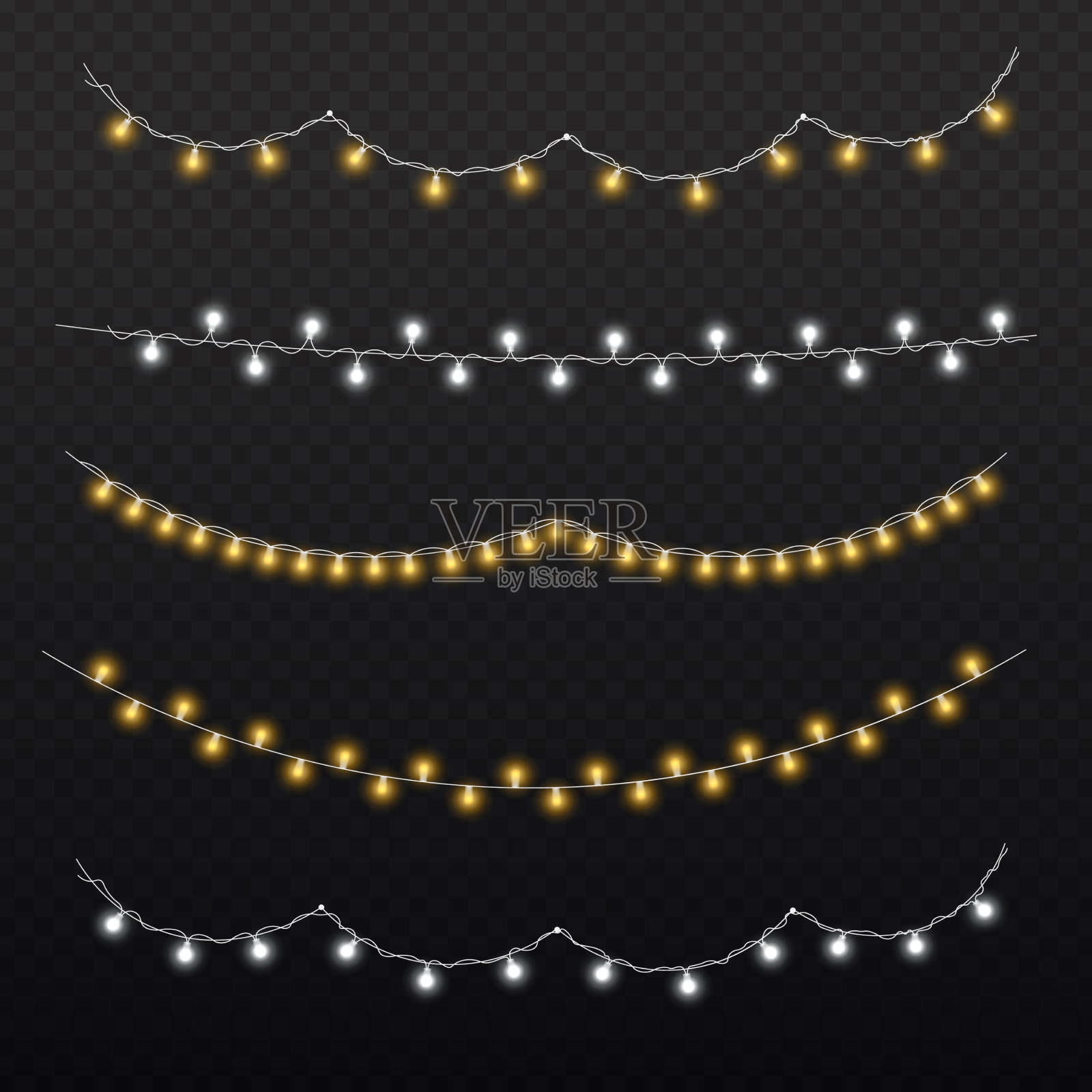 圣诞节发光灯圈led霓虹灯插画图片素材