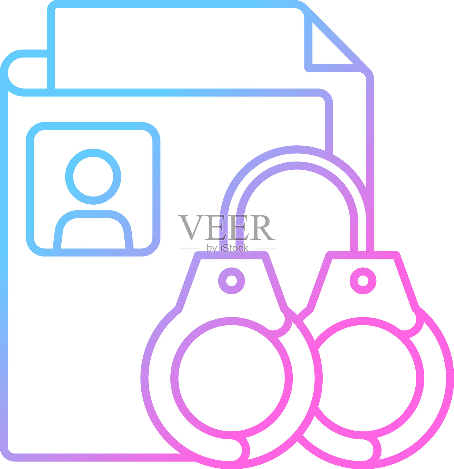 密封犯罪记录梯度线性图标设计元素图片