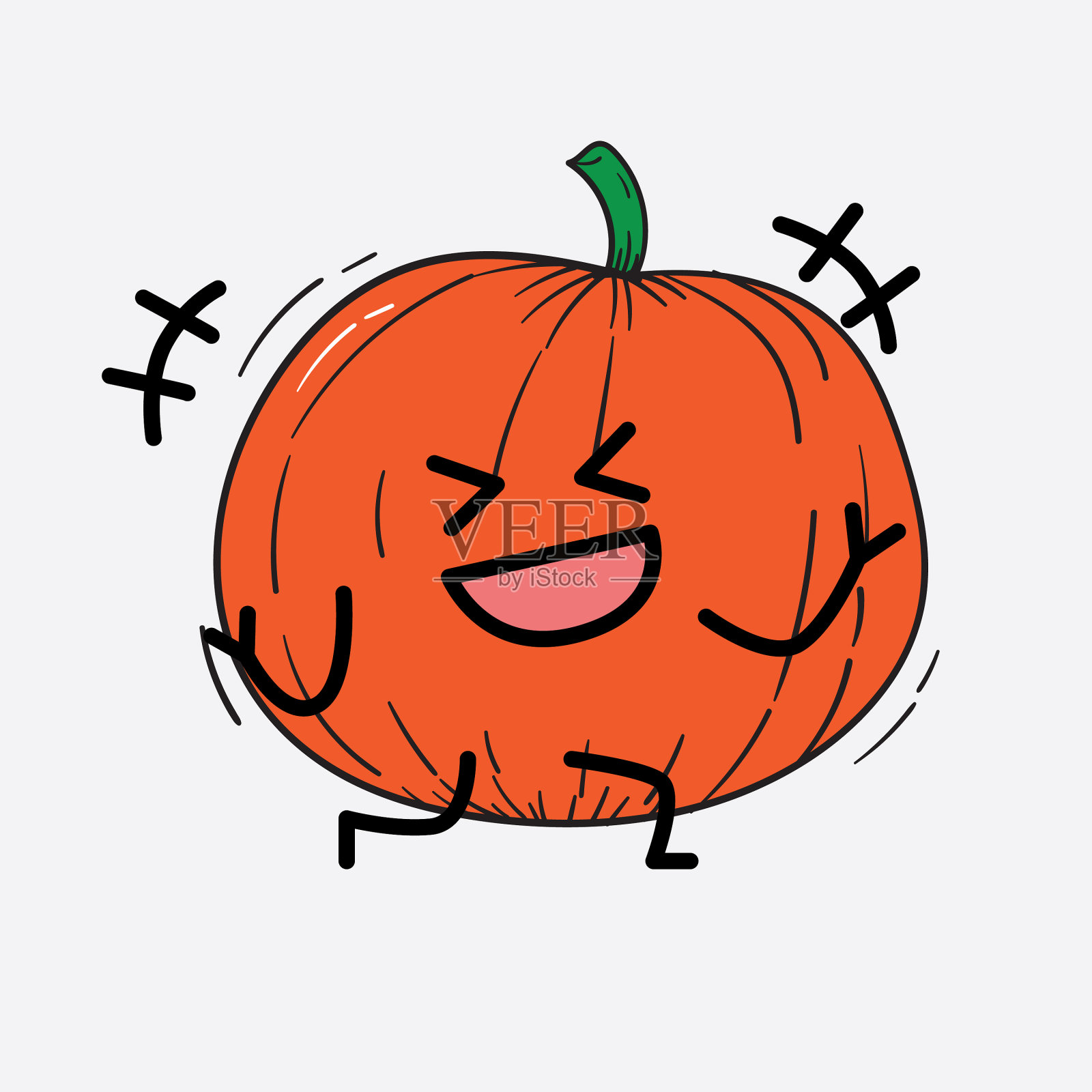 南瓜人物，可爱的脸和简单的身体插画图片素材