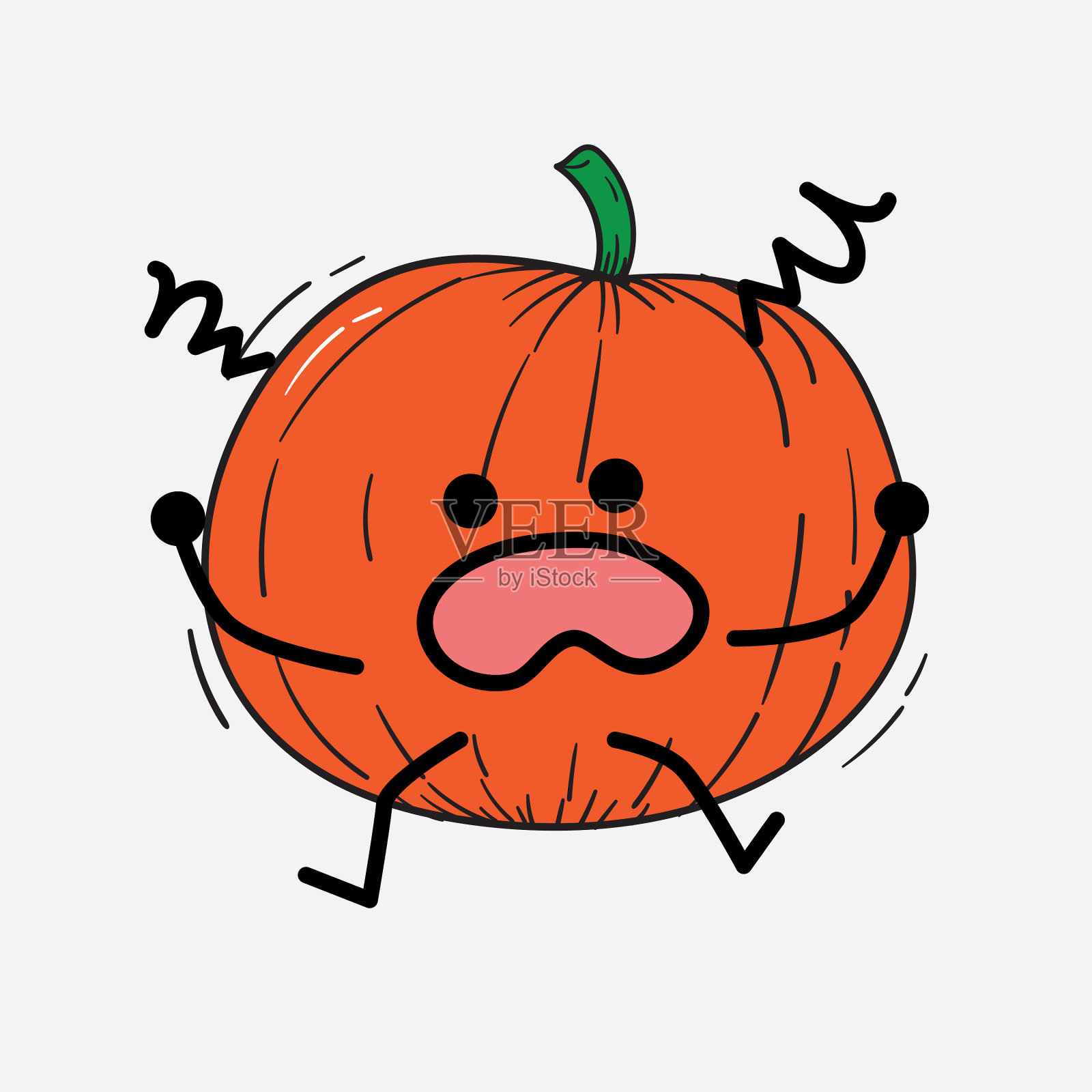 南瓜人物，可爱的脸和简单的身体插画图片素材