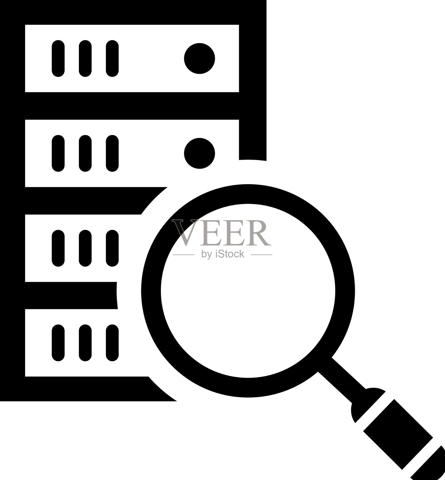 数据库搜索图标黑色图形图标素材