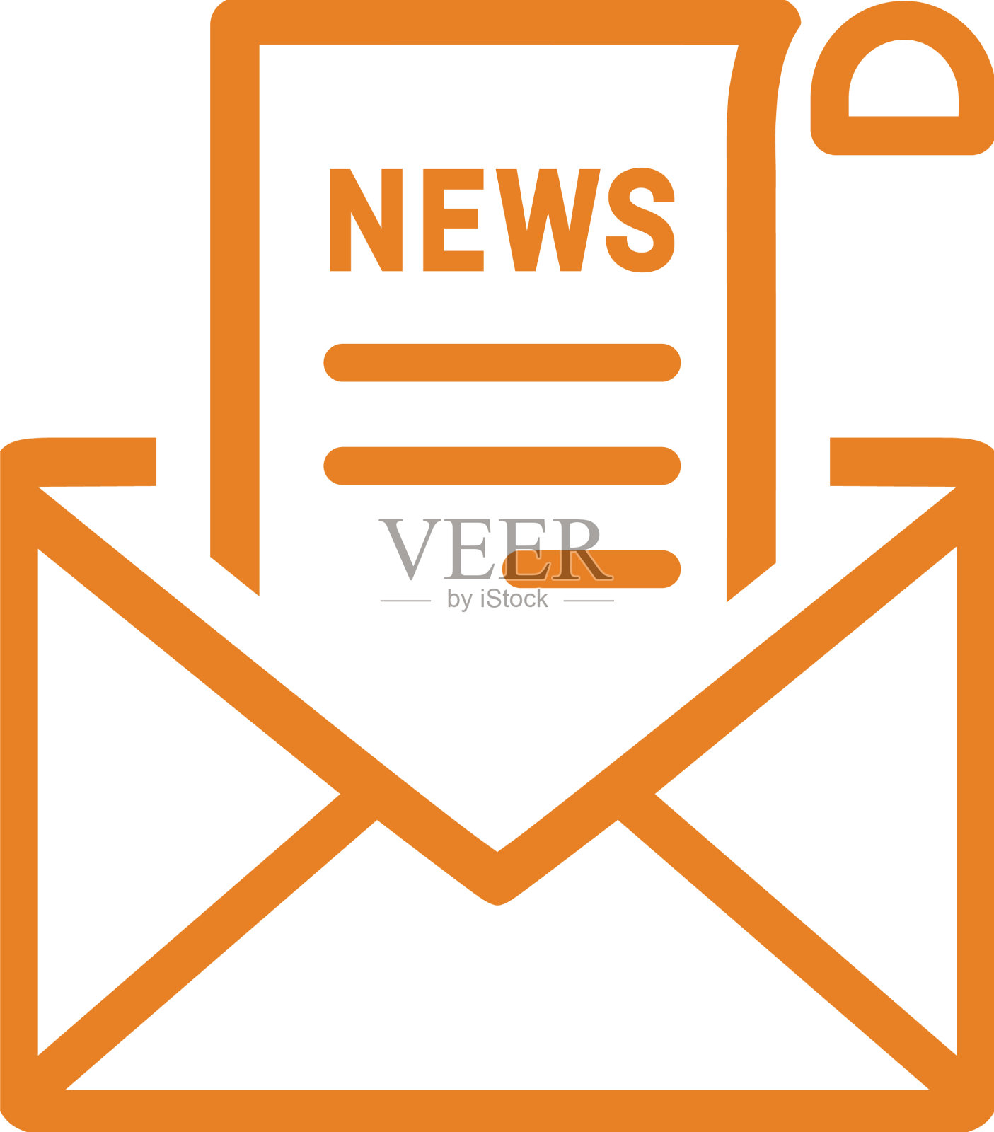 电子邮件通讯信读图标橙色设计元素图片