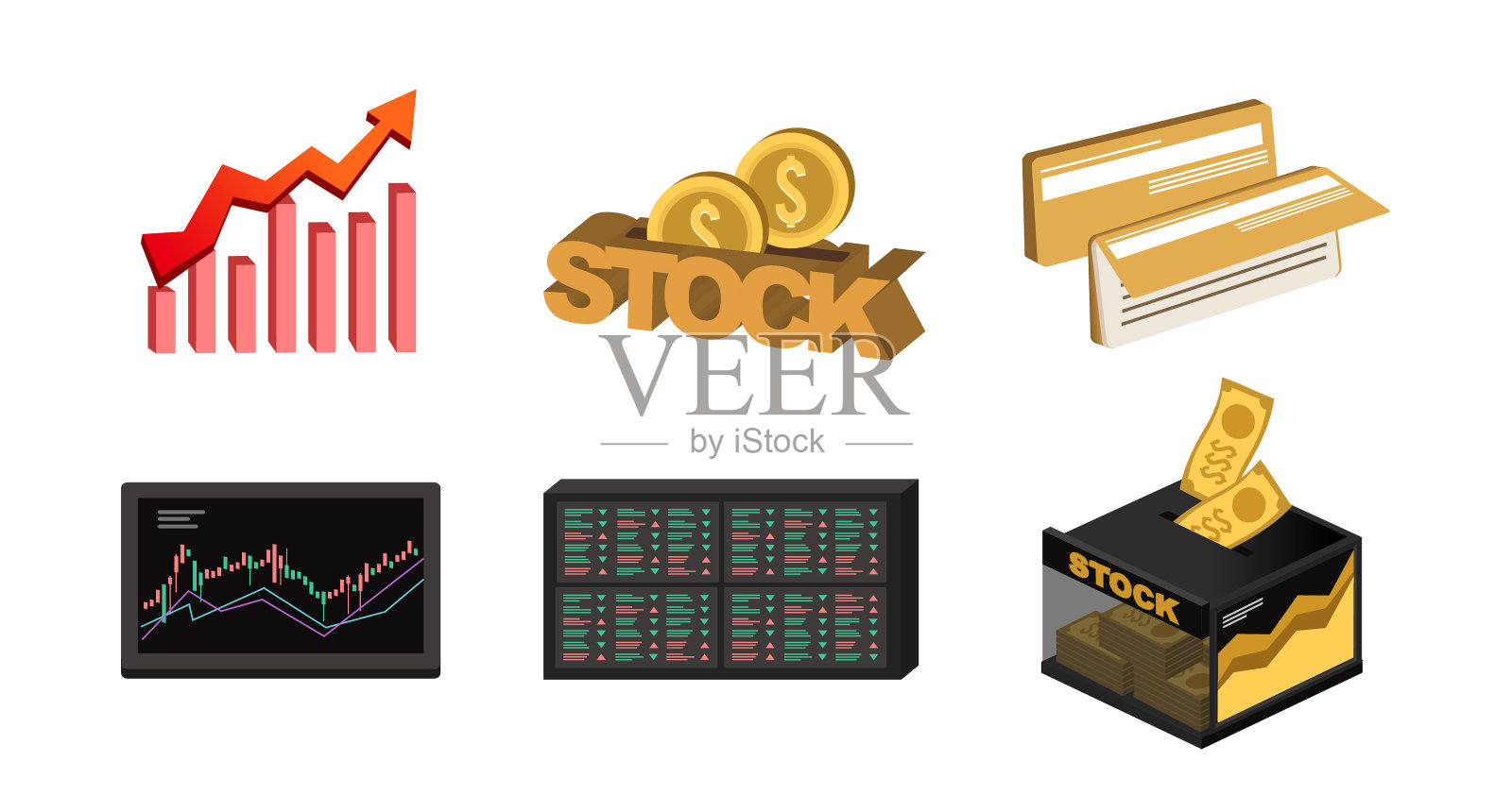 股票，股票市场，货币，金融，银行轮廓图标图标素材