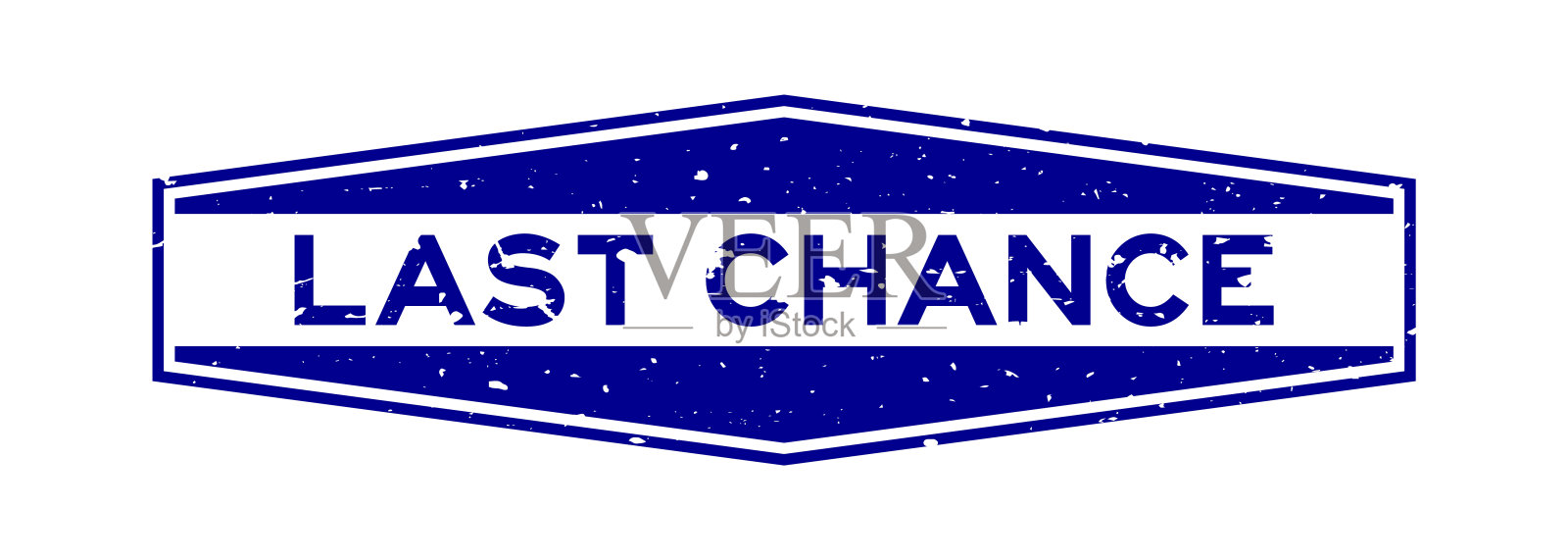 垃圾蓝最后的机会字六角形橡胶印章在白色的背景插画图片素材